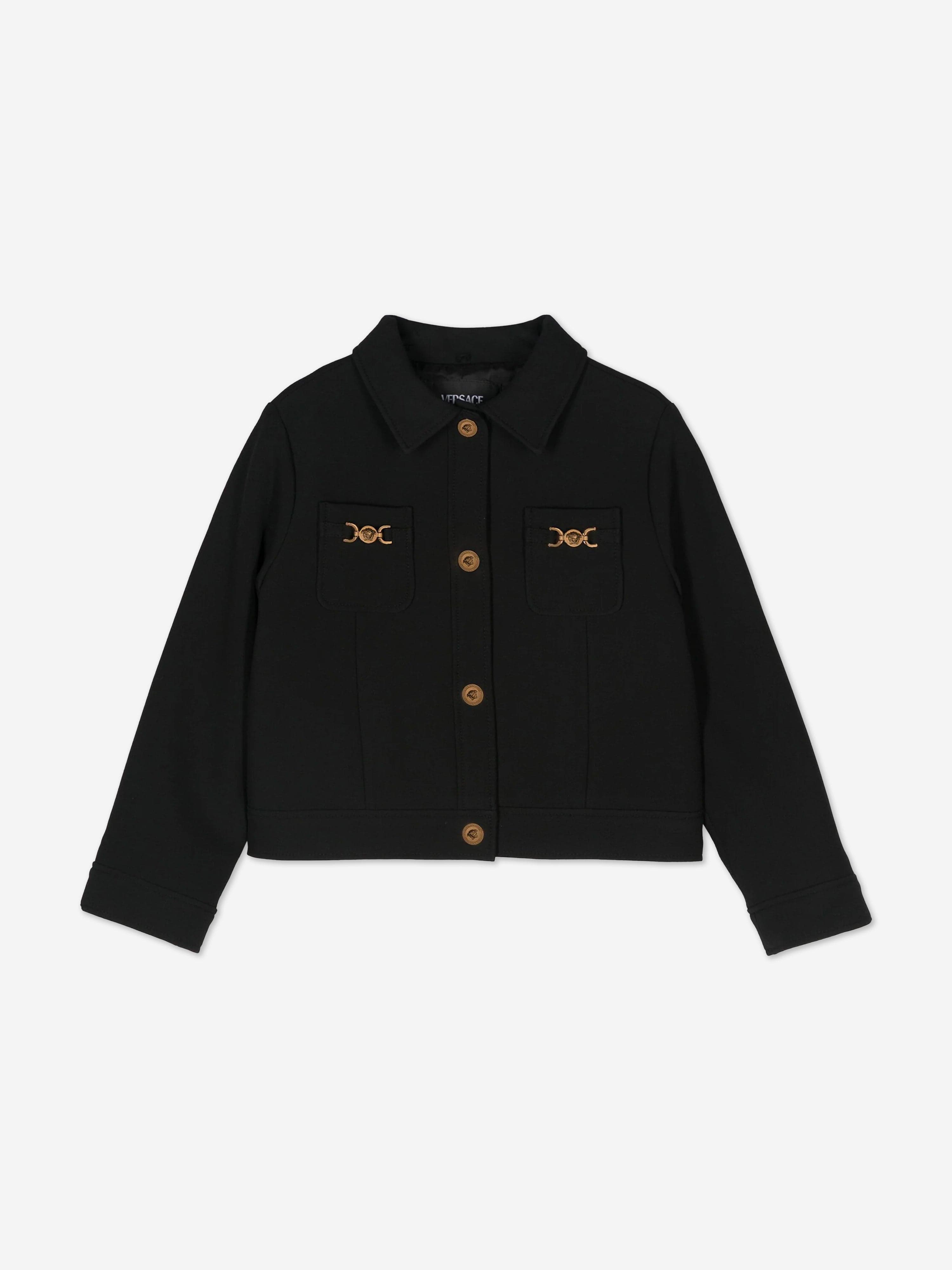 Versace Girls Stretch Cady Jacket in Black Clearance Pick A Best