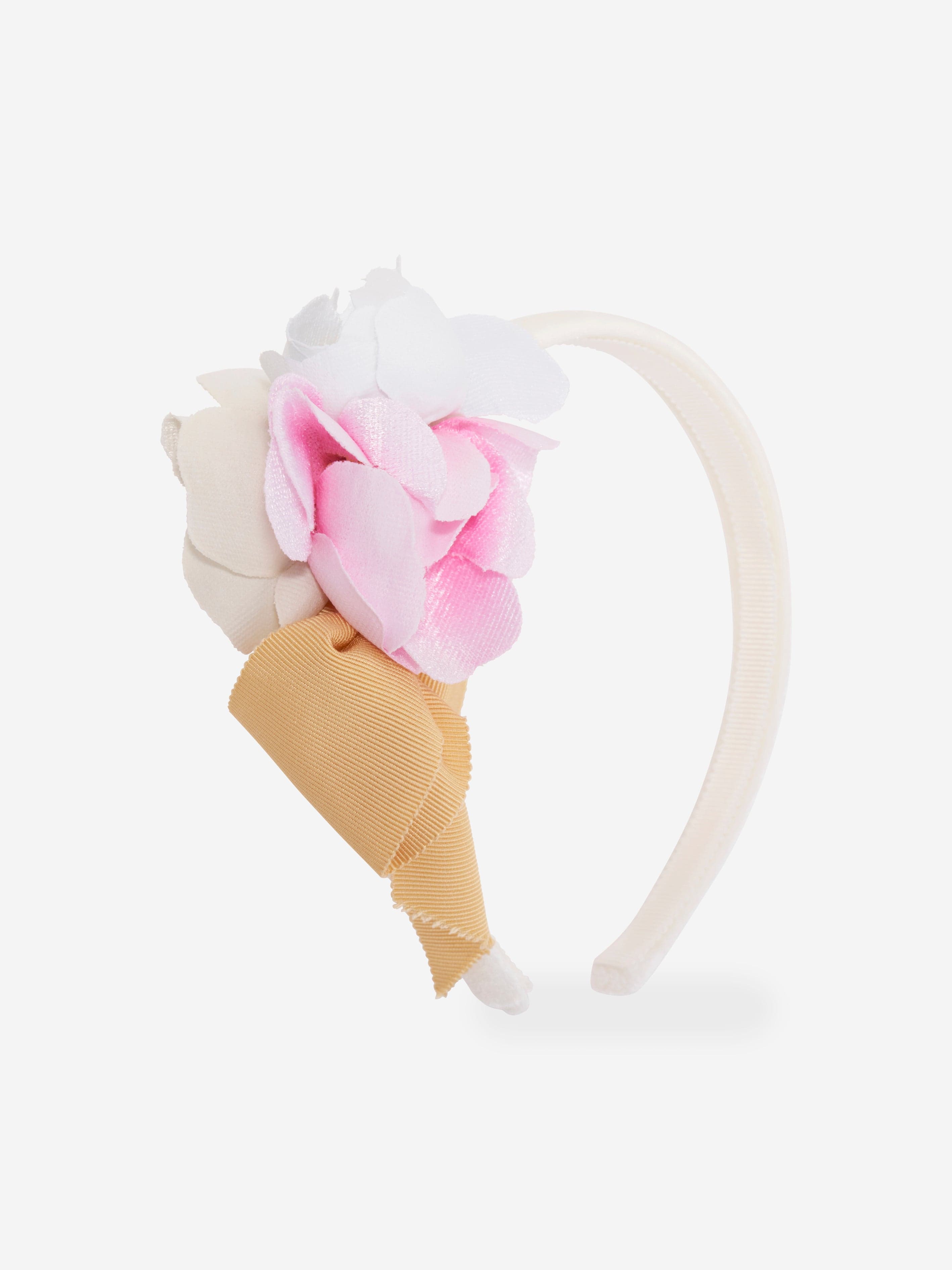 Monnalisa Girls Flower Headband in White Buy Cheap Free Shipping