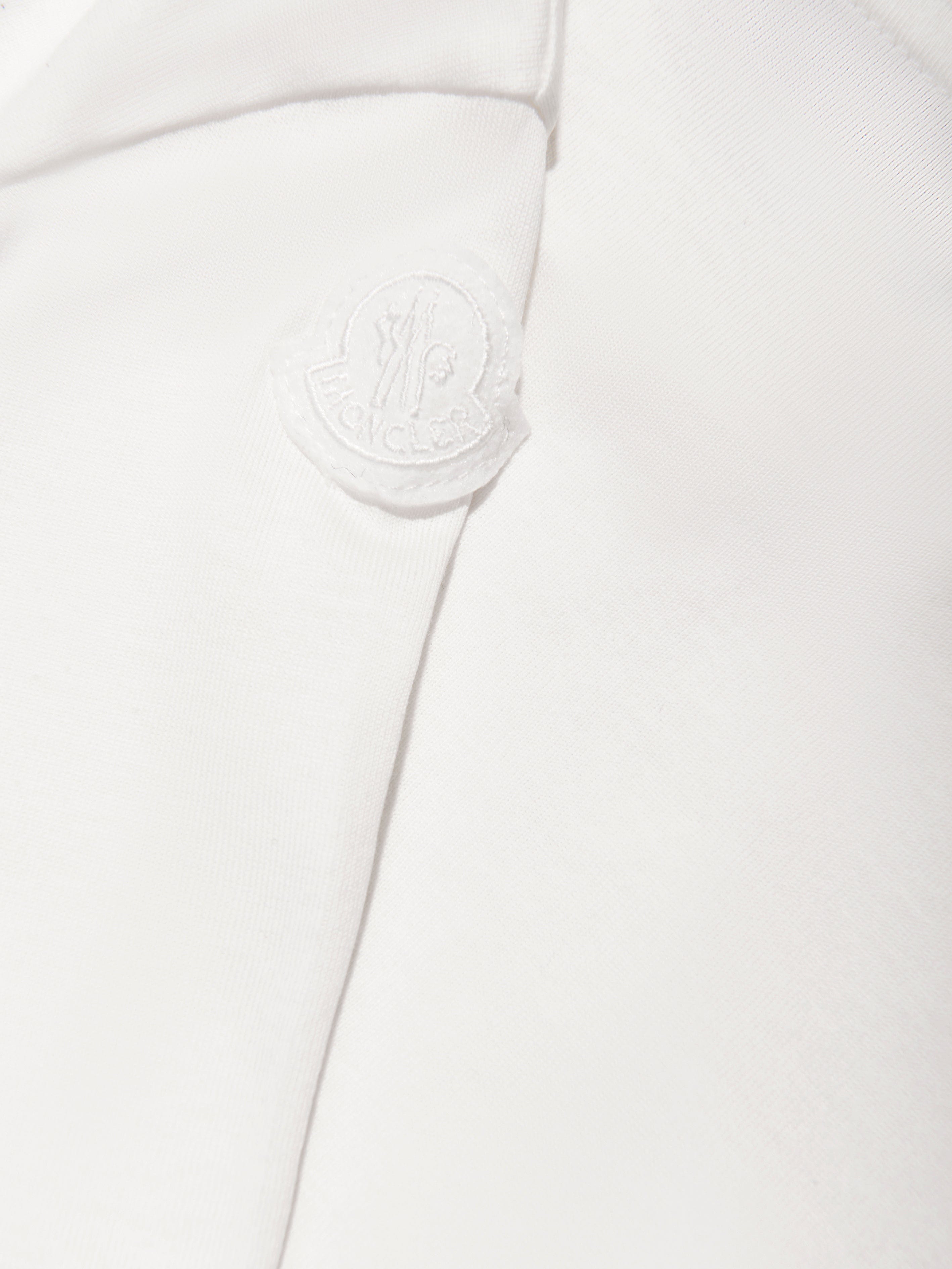 Moncler Enfant Girls Long Sleeve Logo T-Shirt in White Cheap Sale Cheapest