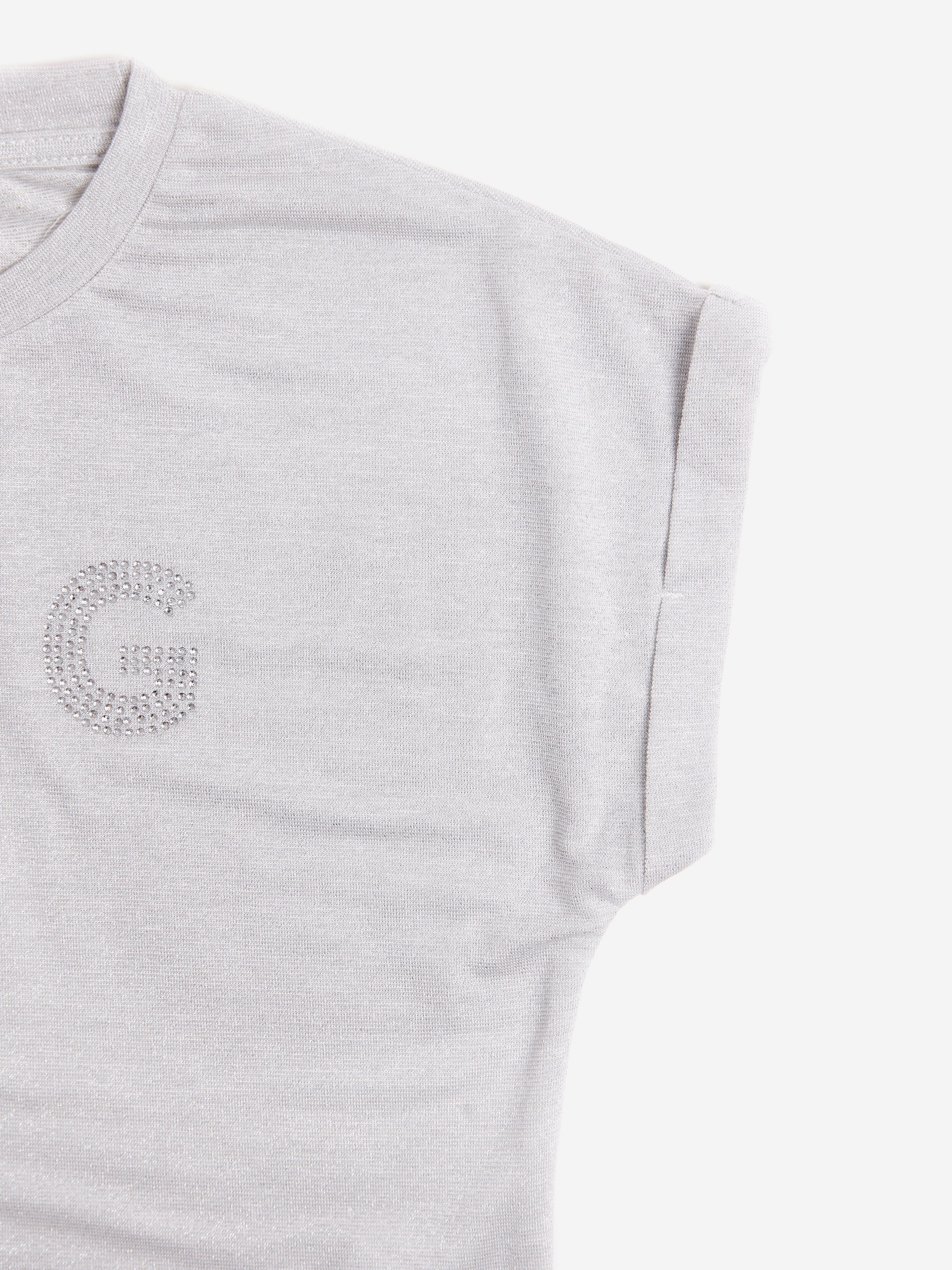 BCBG Girls Glitter T-Shirt in Grey Clearance Manchester Great Sale