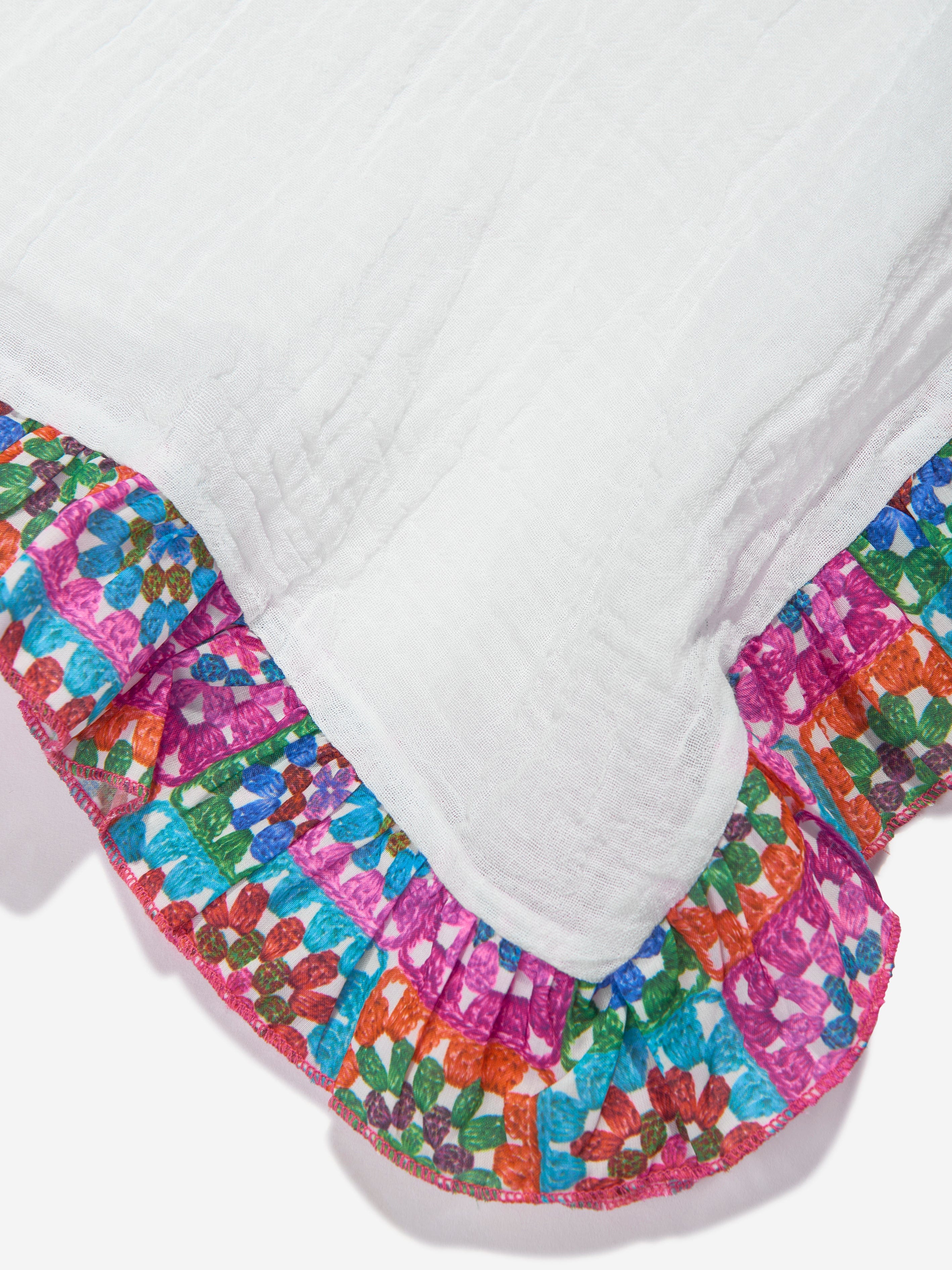 Selini Action Girls Cotton Kaftan in White Cheap Sale Outlet Locations