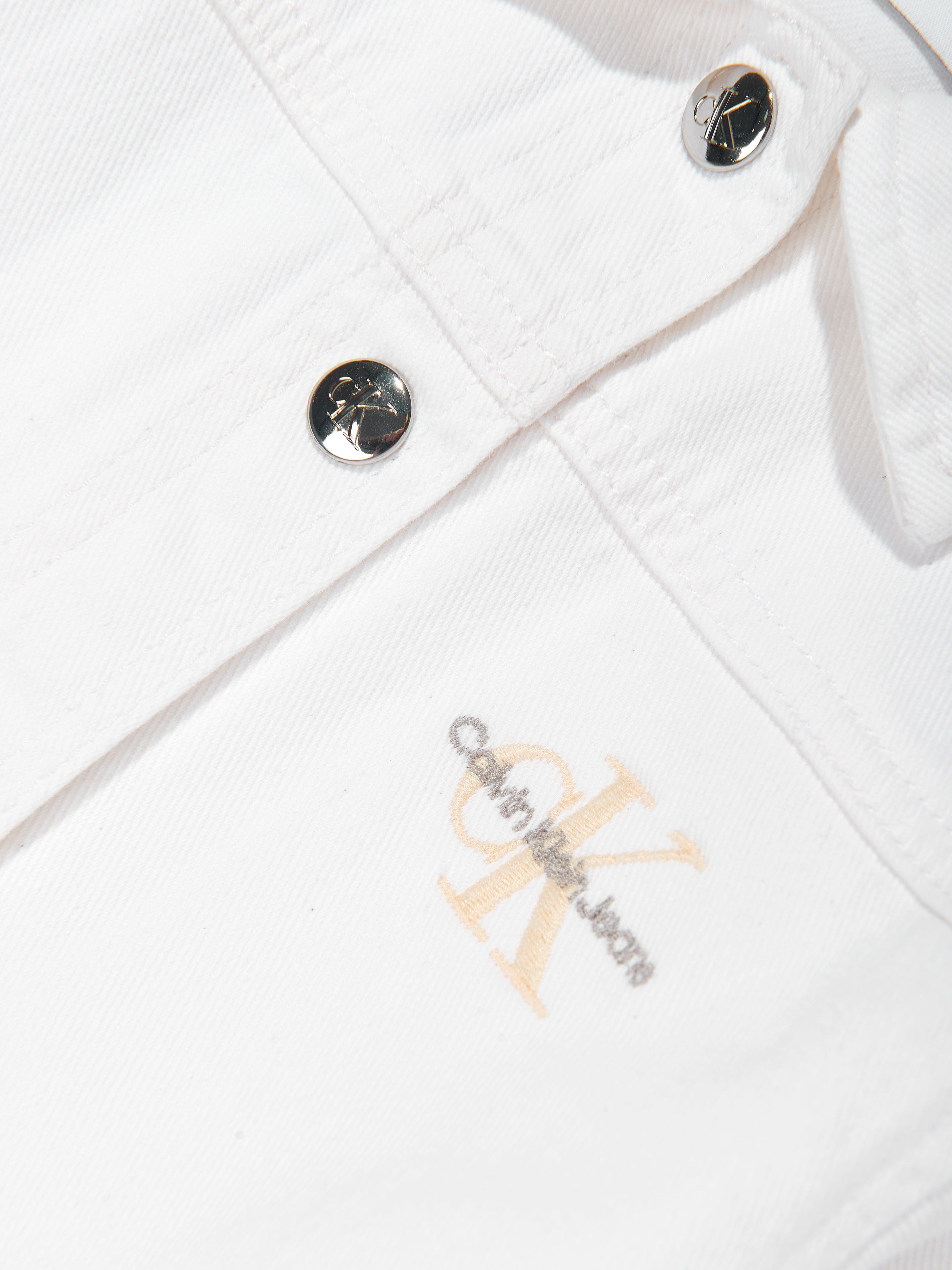 Calvin Klein Girls Button Denim Jacket in Ivory Clearance Low Shipping
