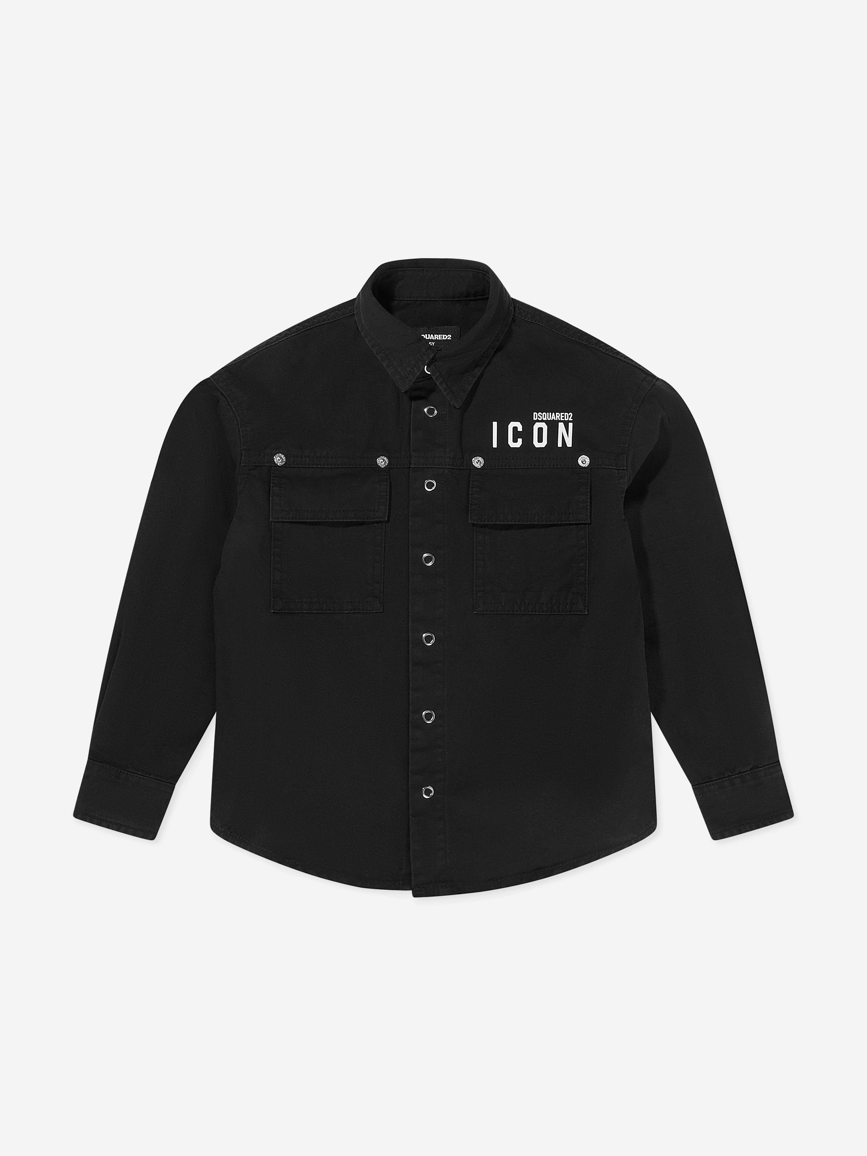Dsquared2 Kids Icon Logo Shirt in Black Browse Cheap Pice
