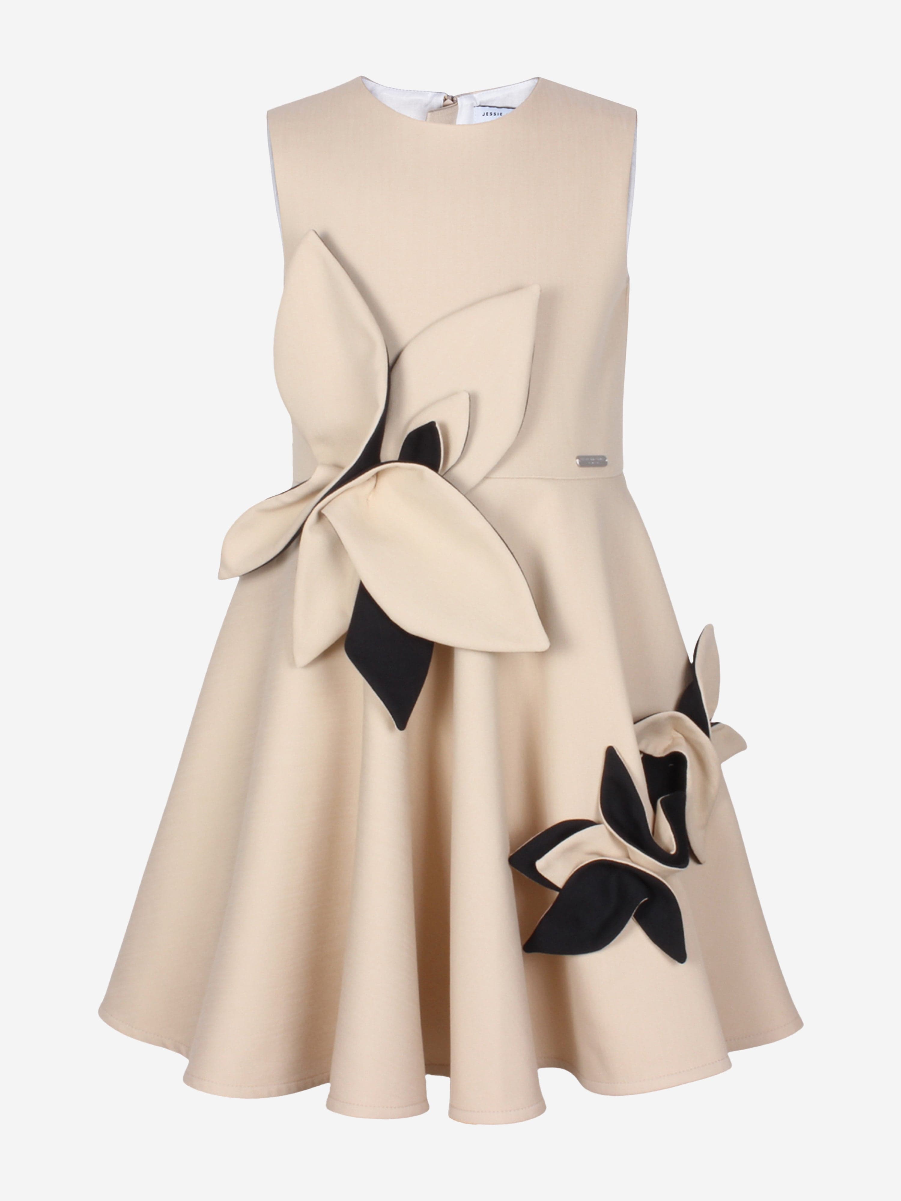 Jessie And James Girls Magnolia Sunset Flower Dress in Beige Free Shipping Exclusive