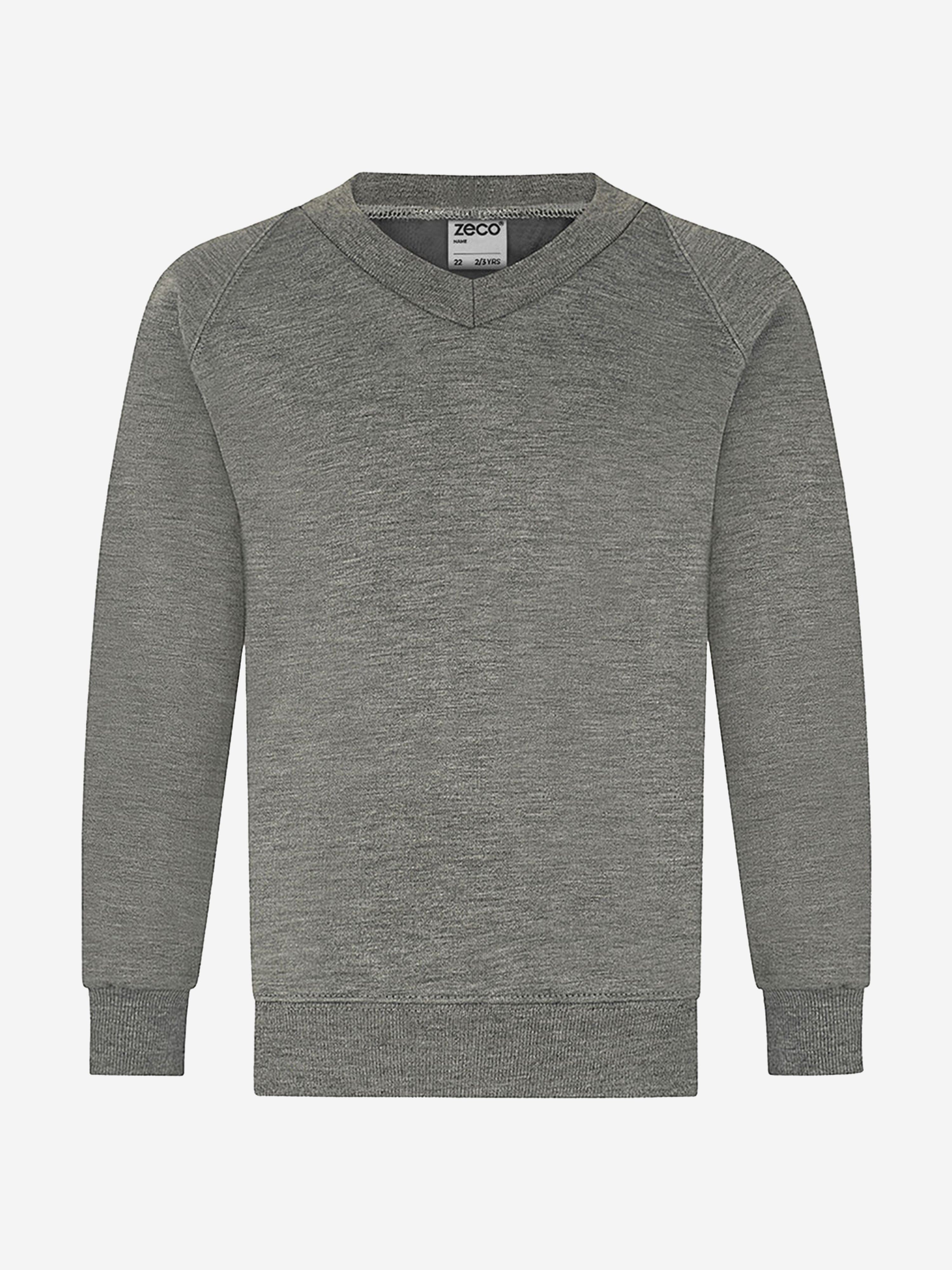 Zeco Kids School V-Neck Sweatshirt in Grey Sale For Nice