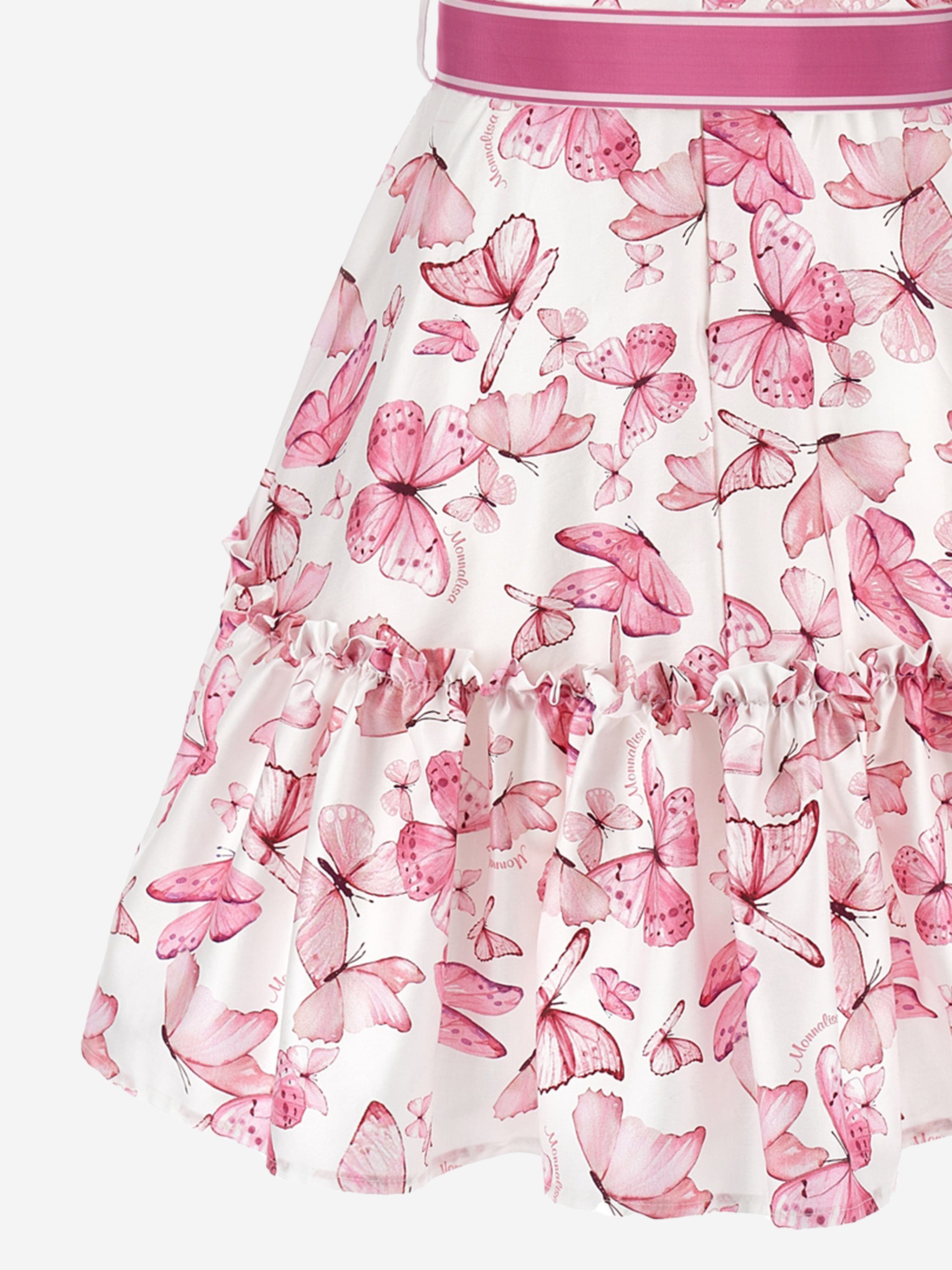 Girls Butterfly Print Dress in Pink Genuine Online