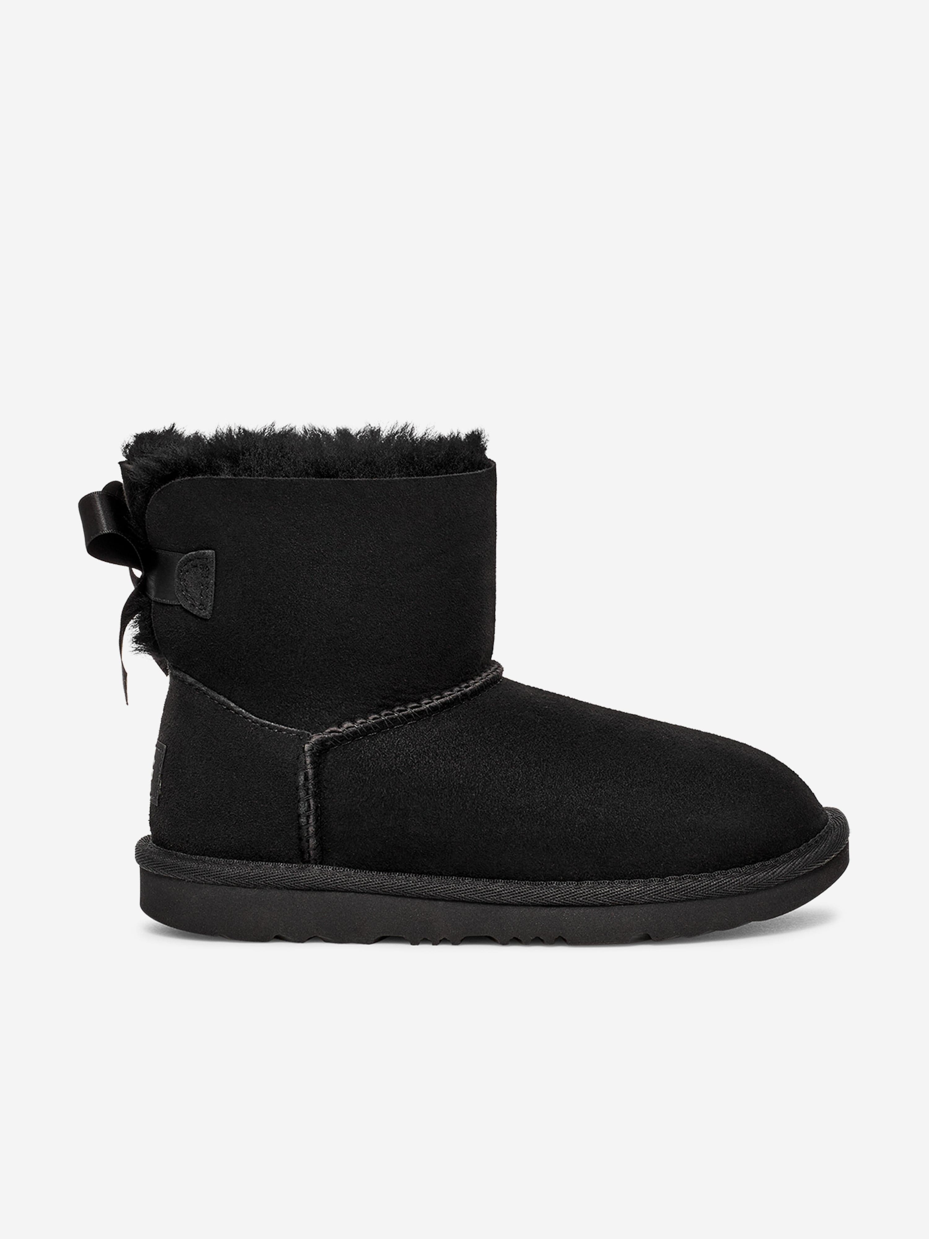 UGG Girls Mini Bailey Bow II Boots in Black Outlet Great Deals