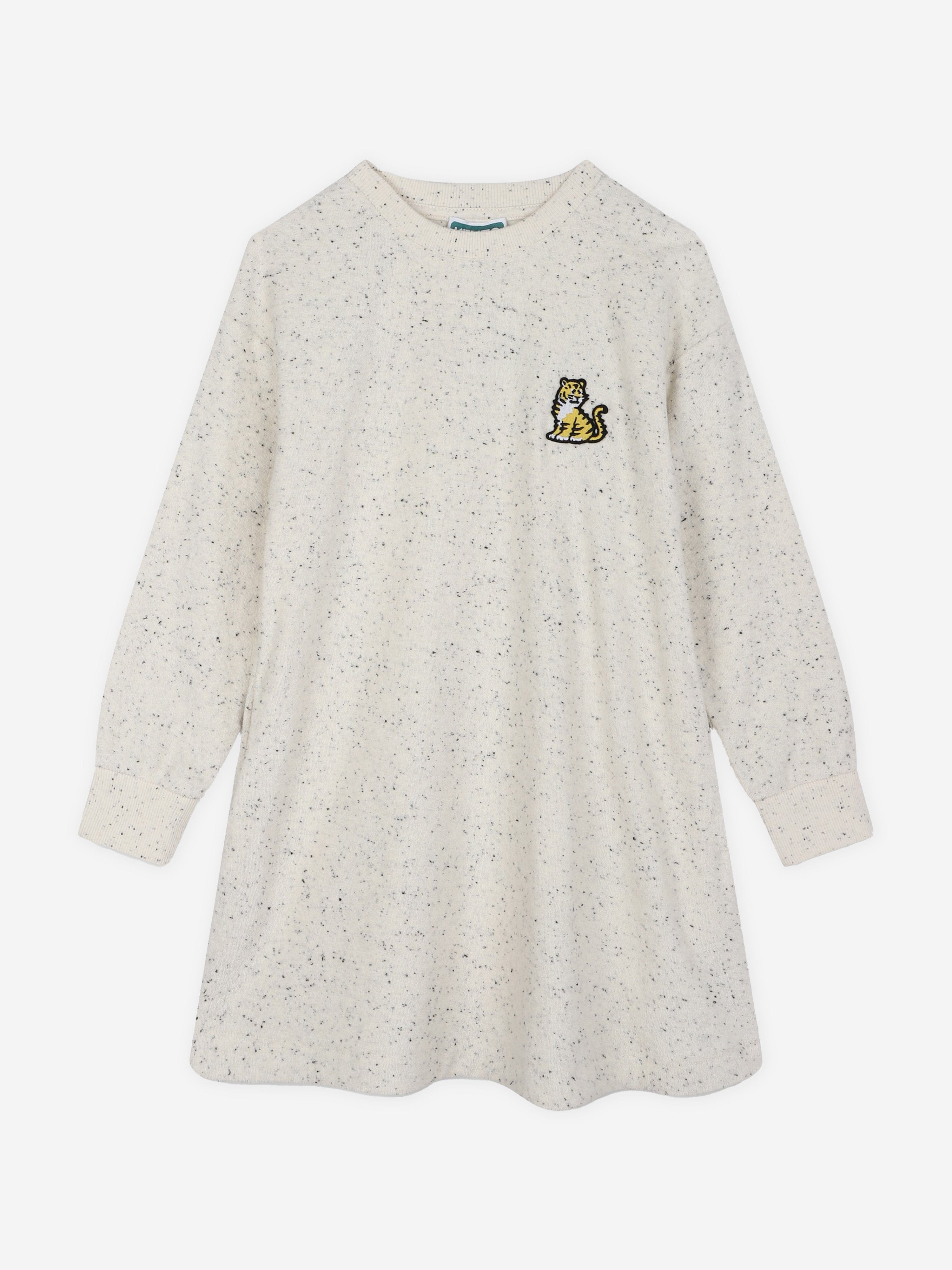 KENZO Girls Kotora Sweater Dress in Ivory Clearance Genuine