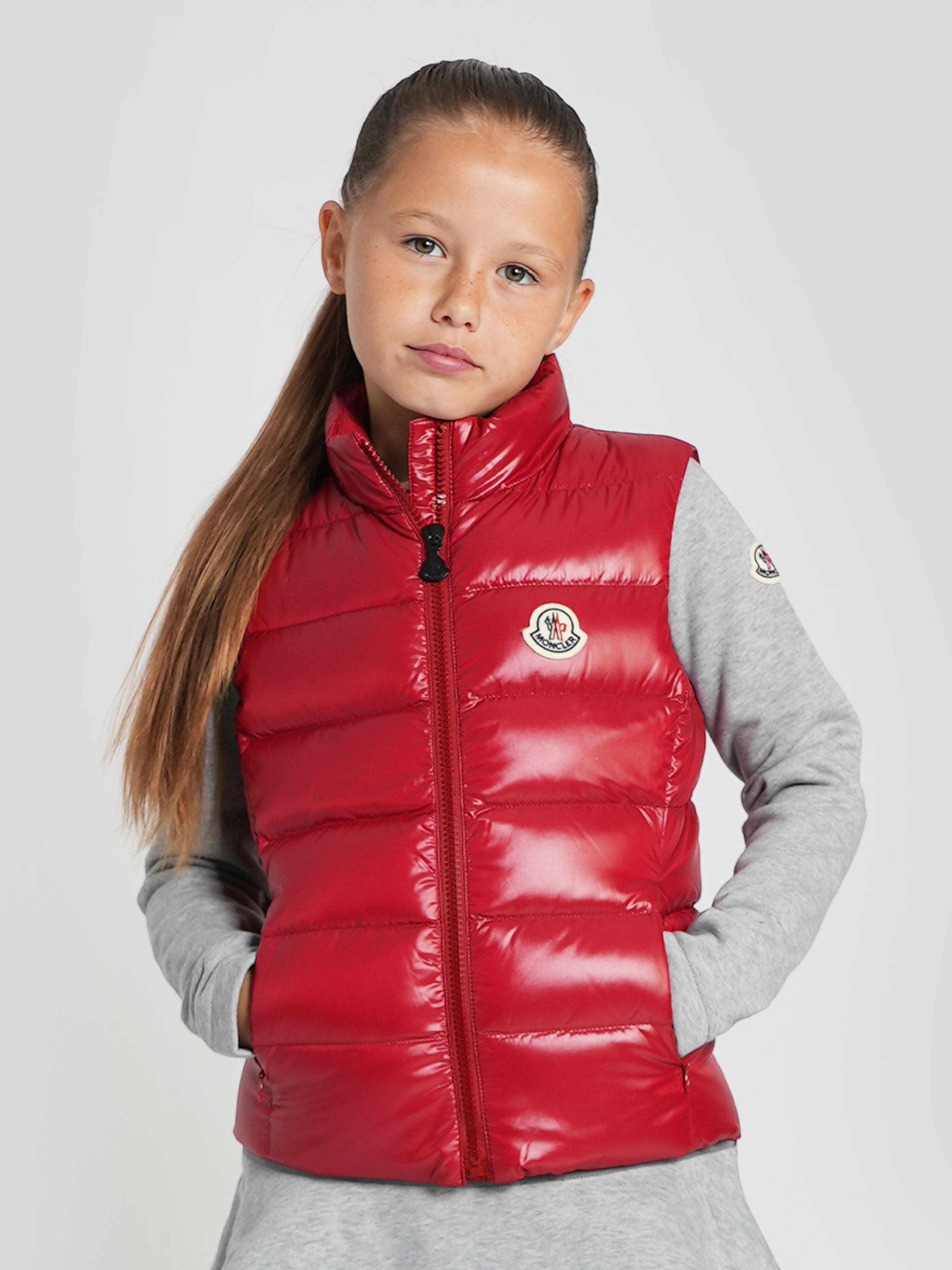 Moncler Enfant Girls Down Padded Ghany Gilet in Red The Cheapest Cheap Online