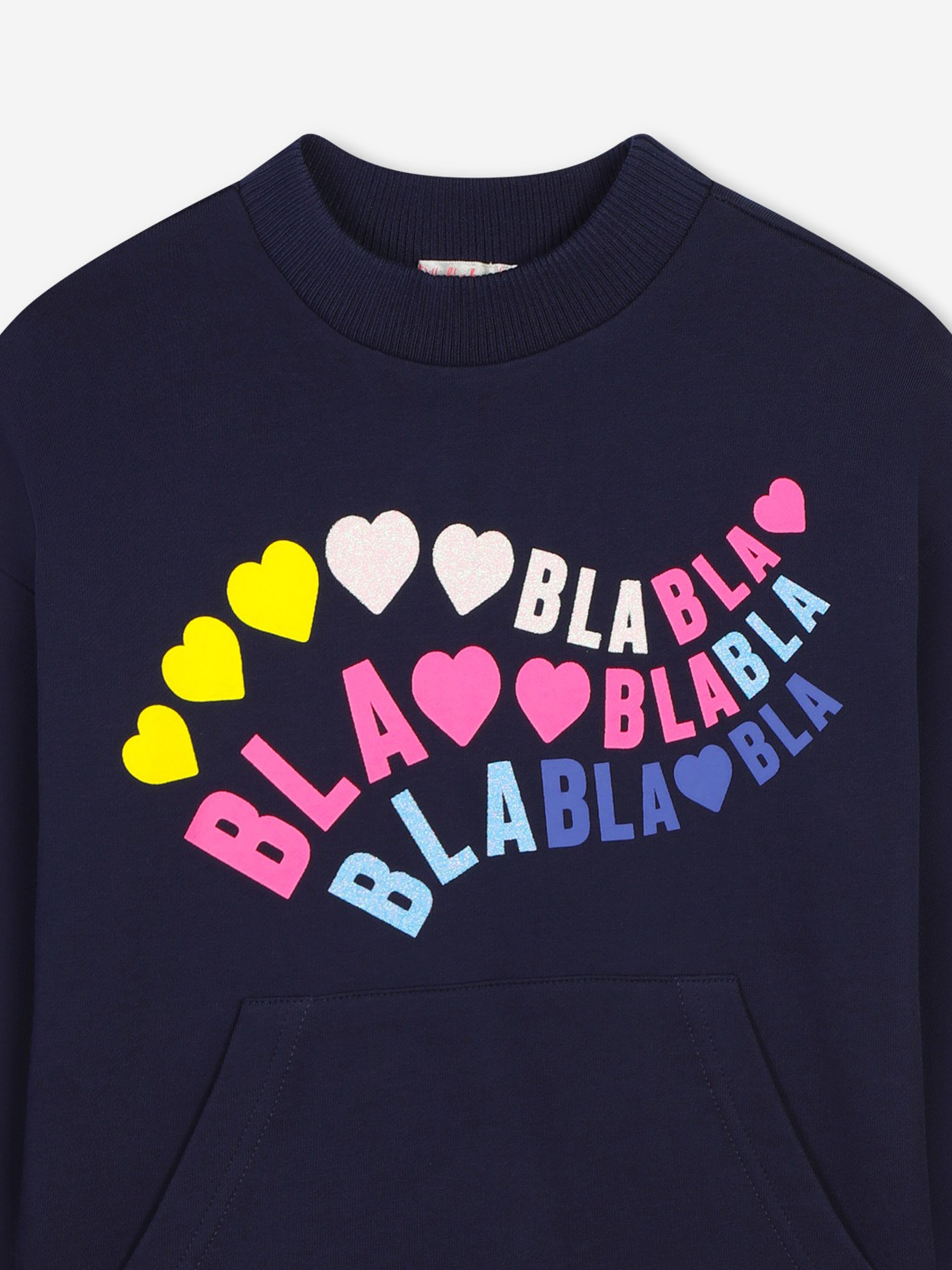 Billieblush Girls Slogan Sweater Dress in Navy Sale Enjoy