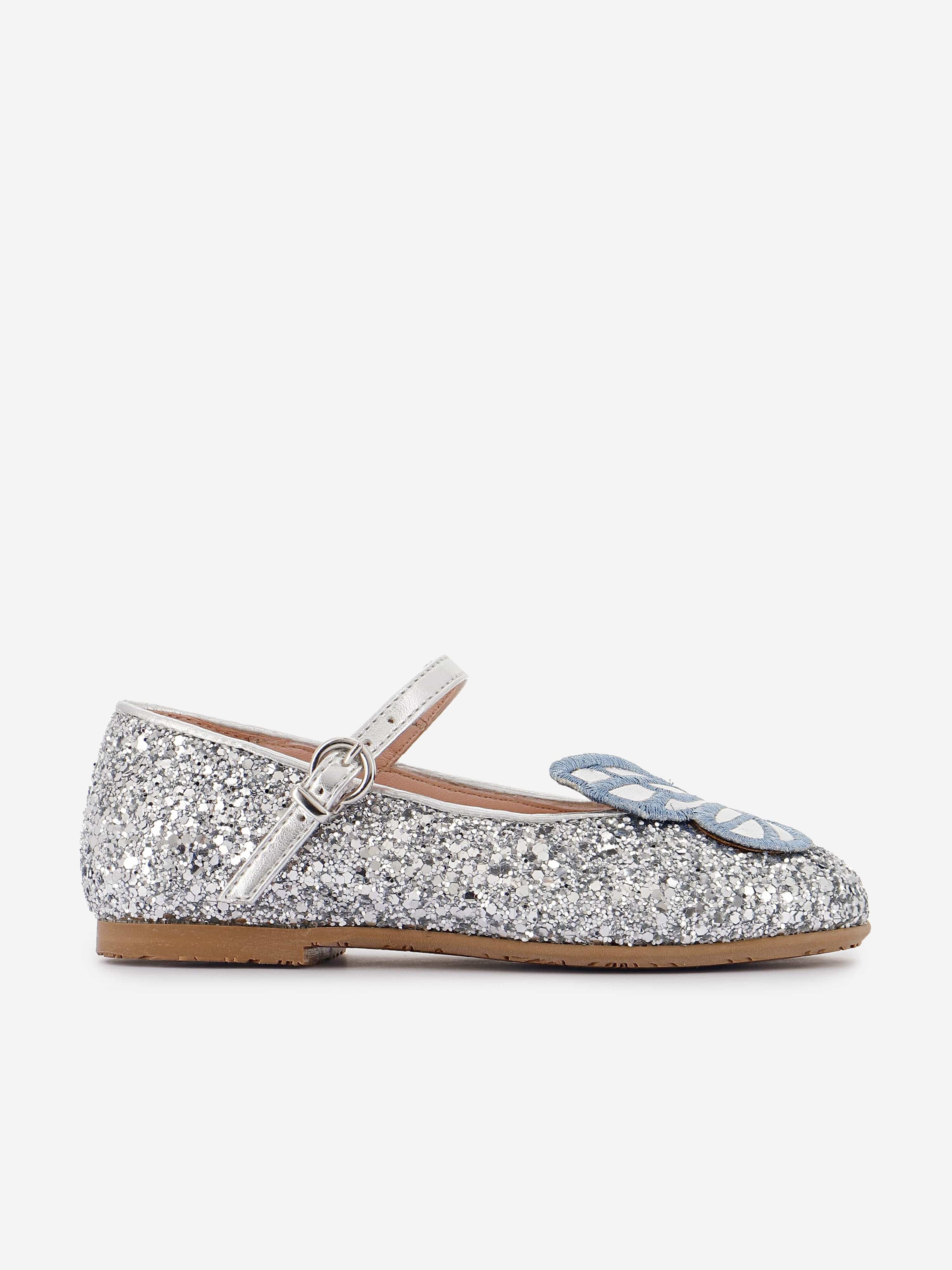 Sophia Webster Girls Butterfly Embroidery Flat in Blue Clearance Ebay
