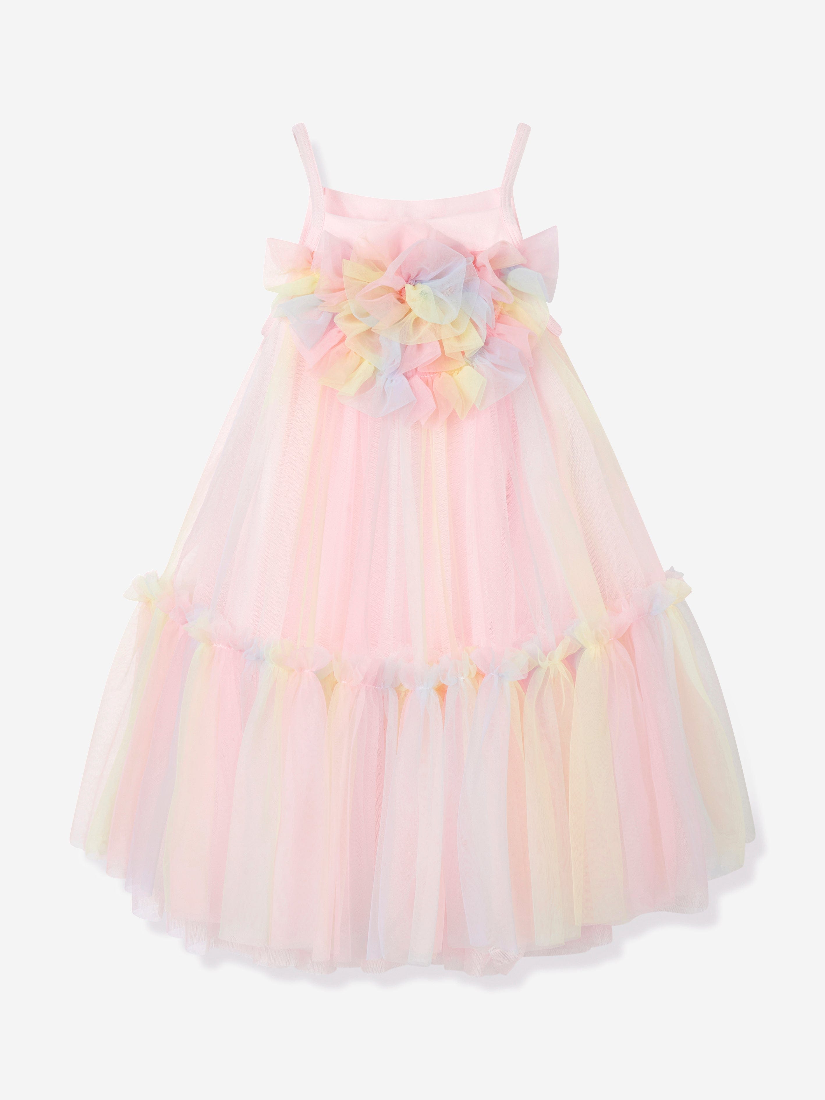 Girls Rosheen Tulle Dress in Pink Low Cost For Sale