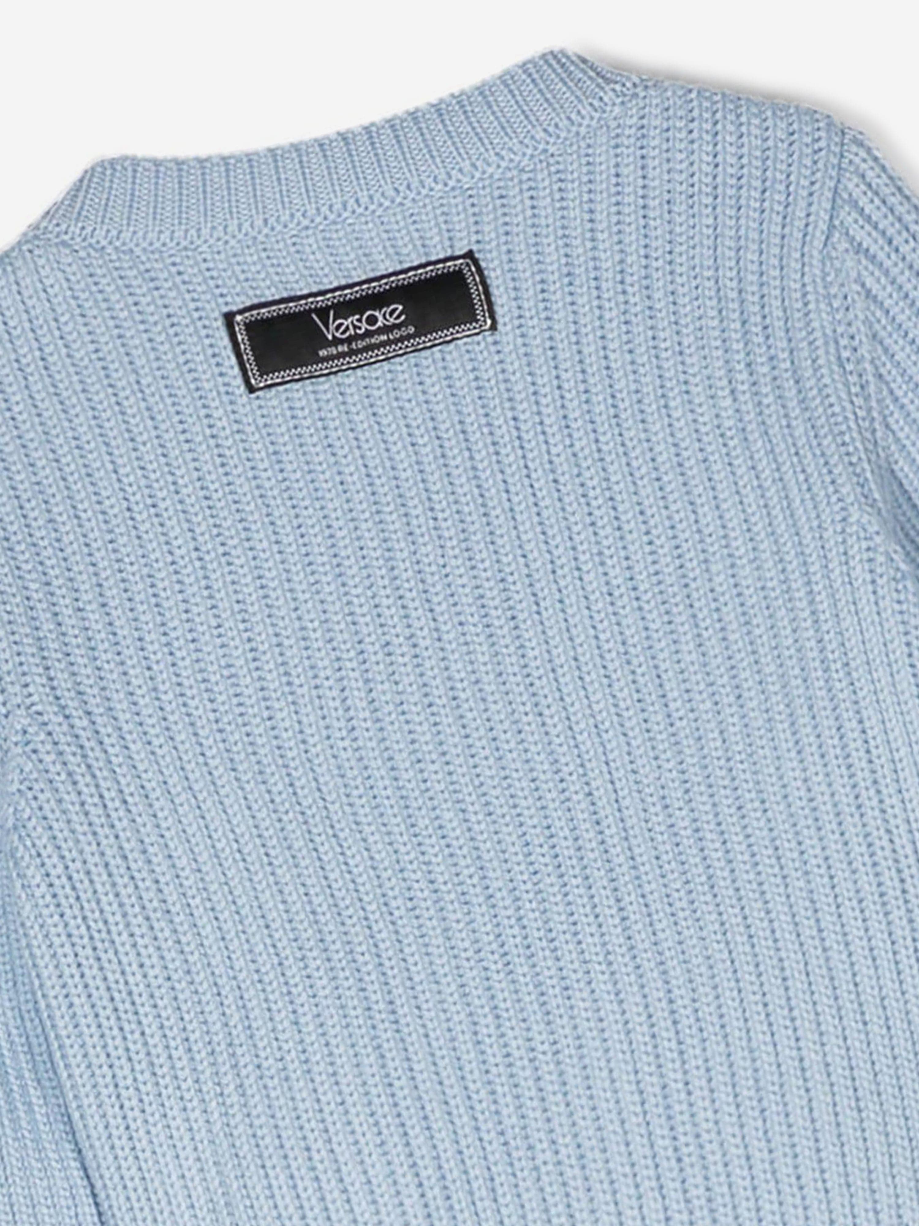 Versace Baby Embroidered Logo Jumper in Blue Buy Cheap Pay With Visa