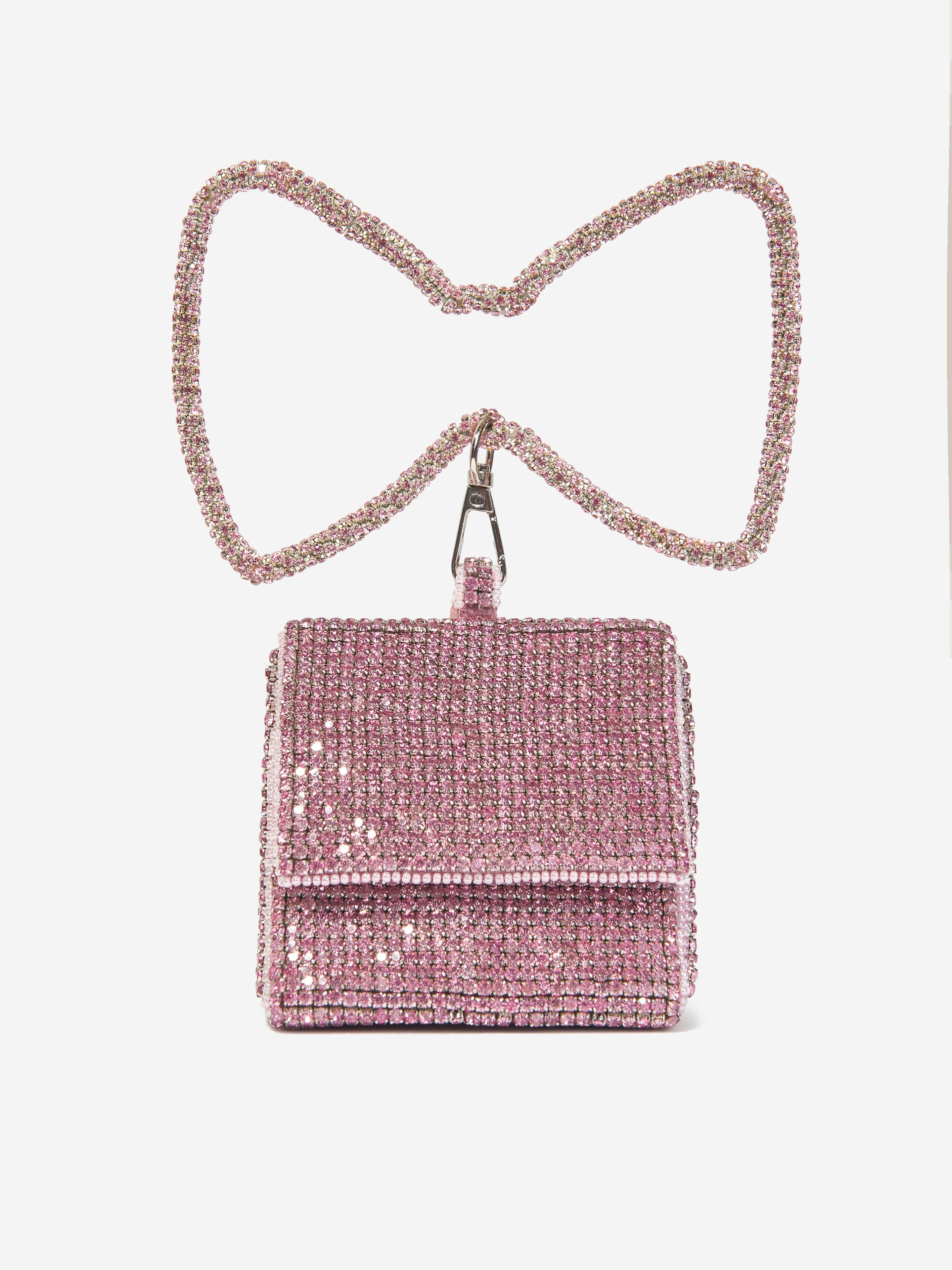 Maison Ava Girls Rhinestone Bow Bag in Pink (12.5cm) Low Pice Fee Shipping Cheap Online