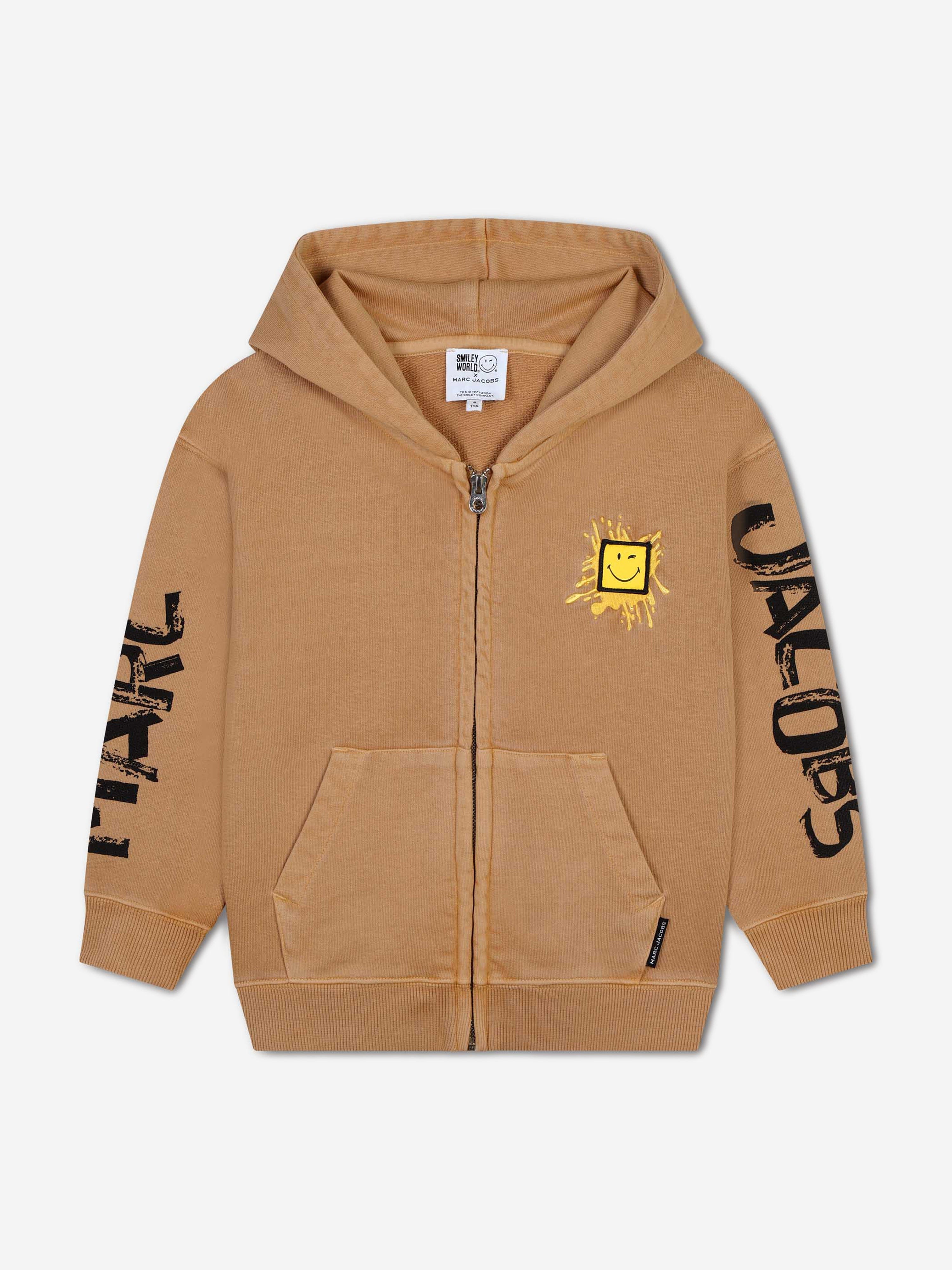 MARC JACOBS Kids Smiley Zip Up Top in Brown Clearance Pictures