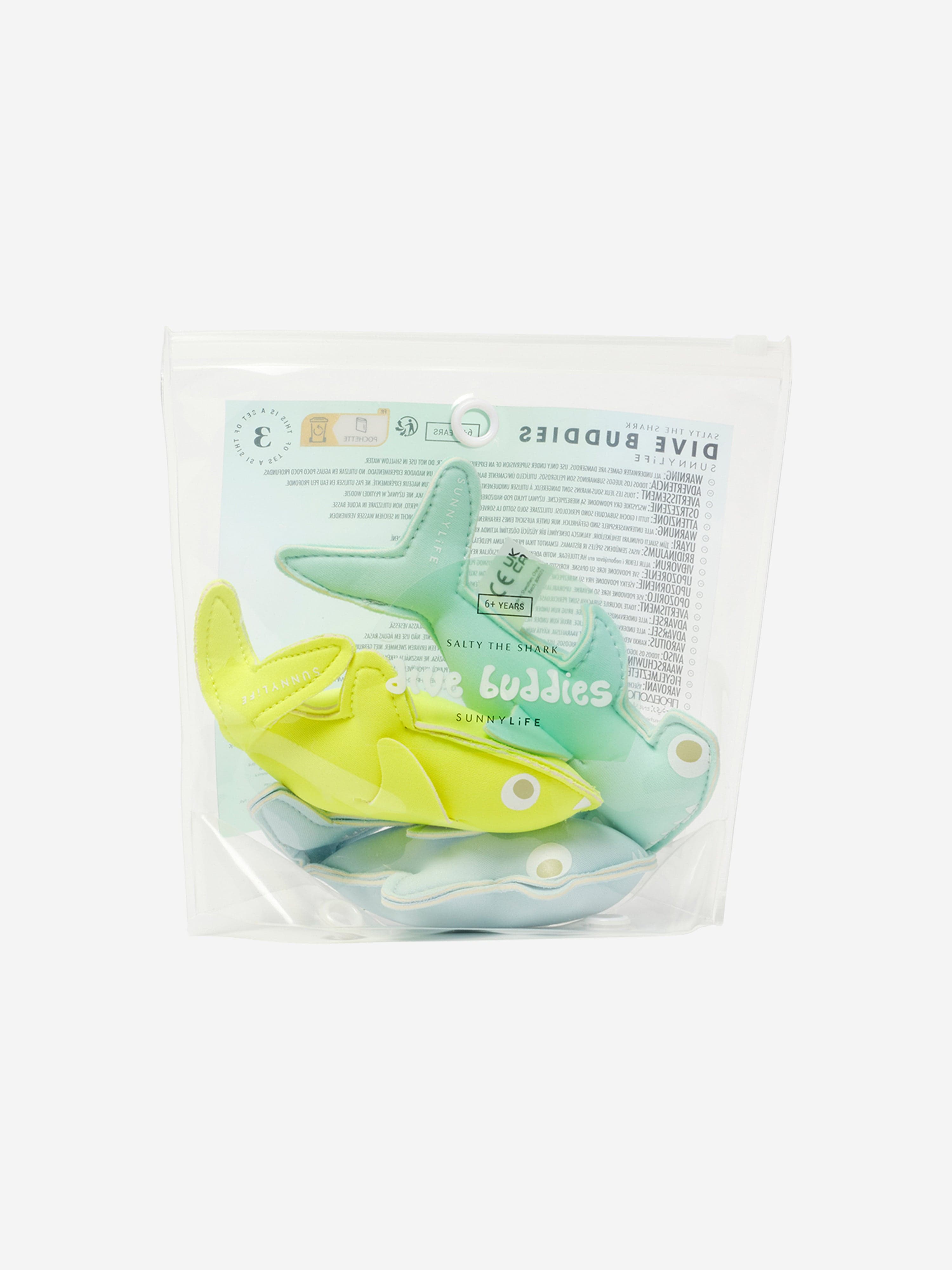 Sunnylife Kids Salty the Shark Set of 3 Dive Buddies in Multicolour (18cm) Buy Cheap Best Sale