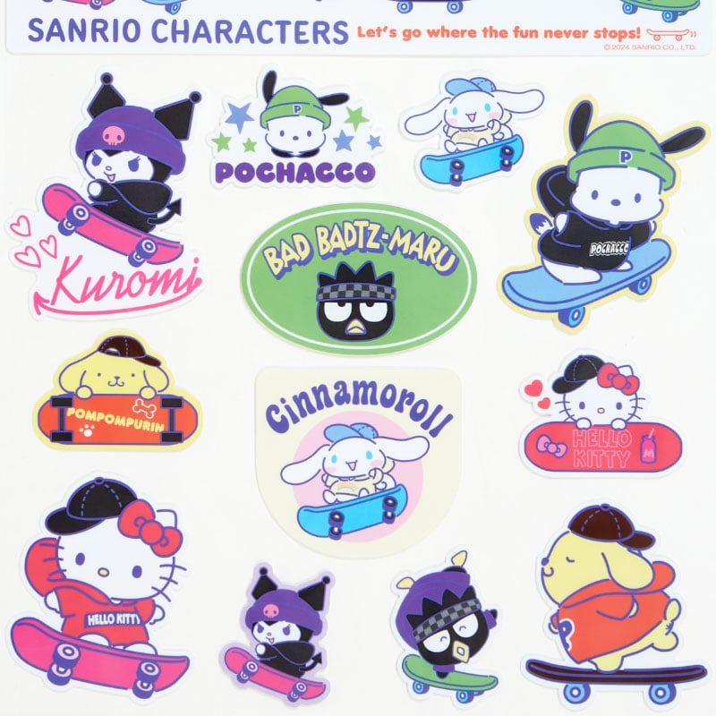 Sanrio Characters 13-pc Sticker Sheet (Sk8r Squad Series) Outlet 2025 New