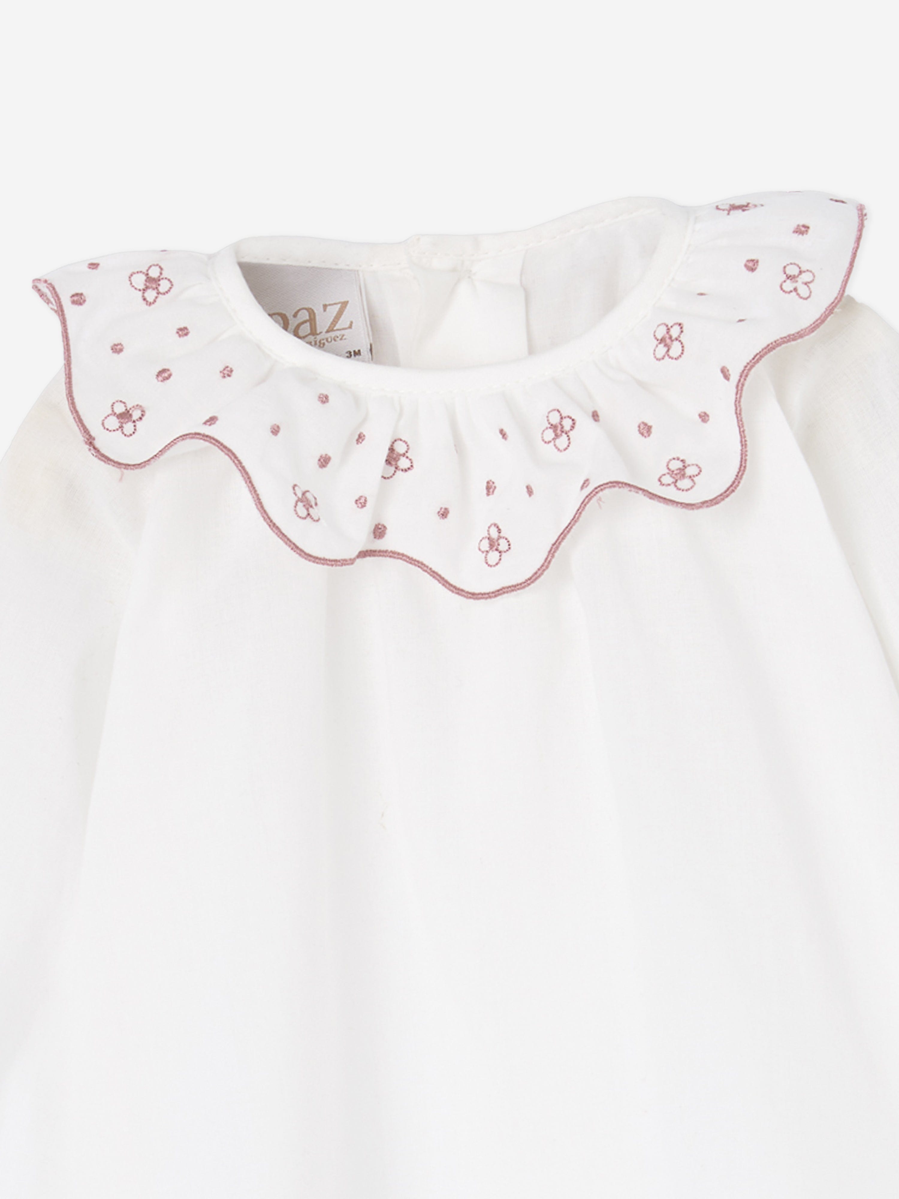 Paz Rodriguez Baby Girls Embroidered Blouse in Ivory Pick A Best For Sale