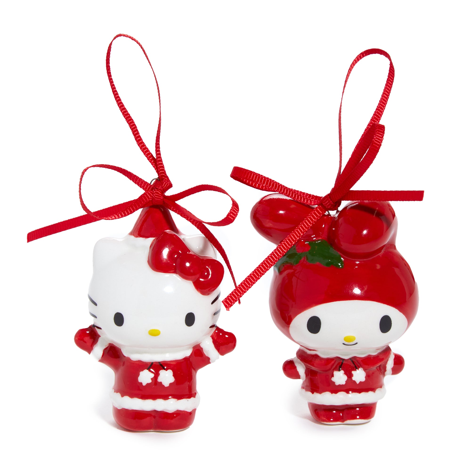 Hello Kitty and My Melody 2-pc Holiday Ceramic Ornament Set (Santa Suit) Cheap Best Pices