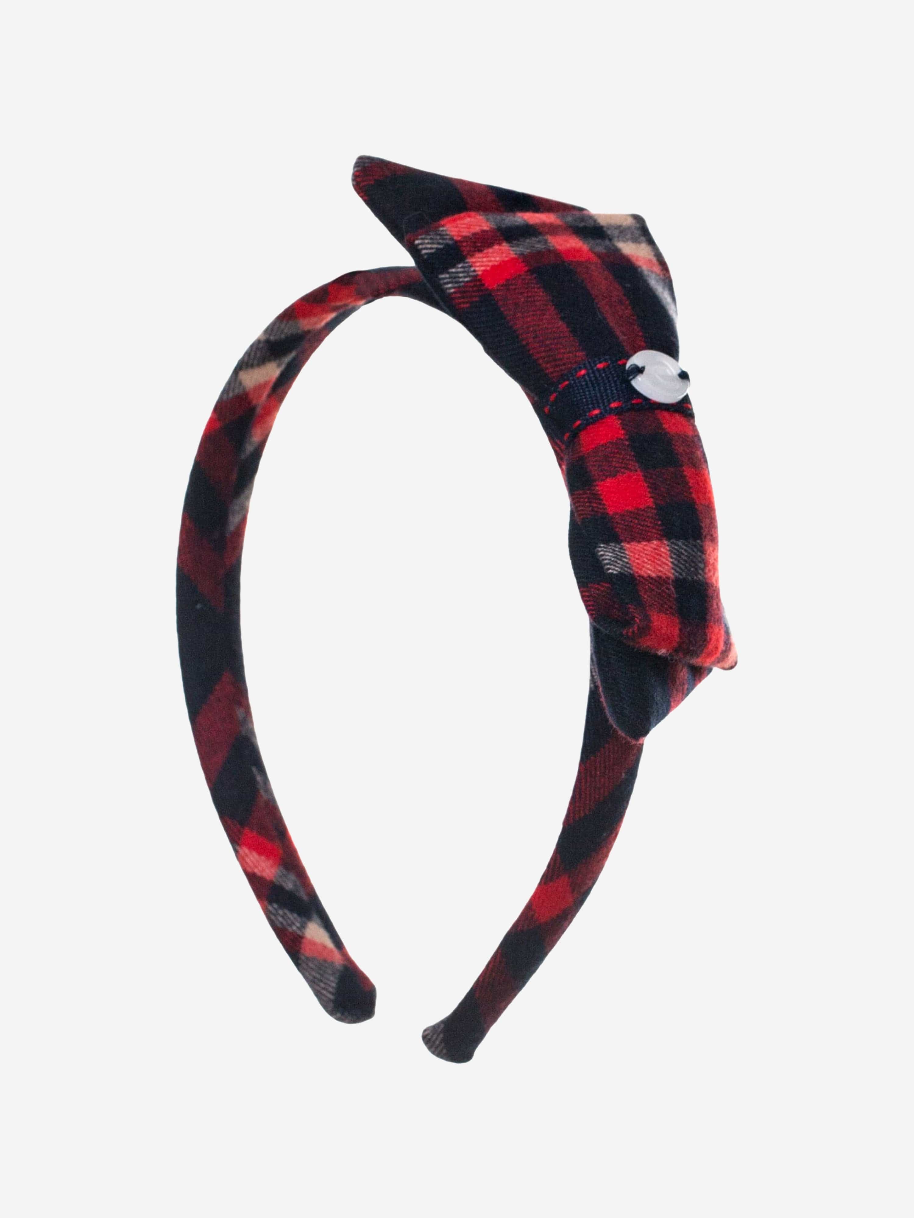 Patachou Girls Tartan Bow Headband in Red Clearance Good Selling