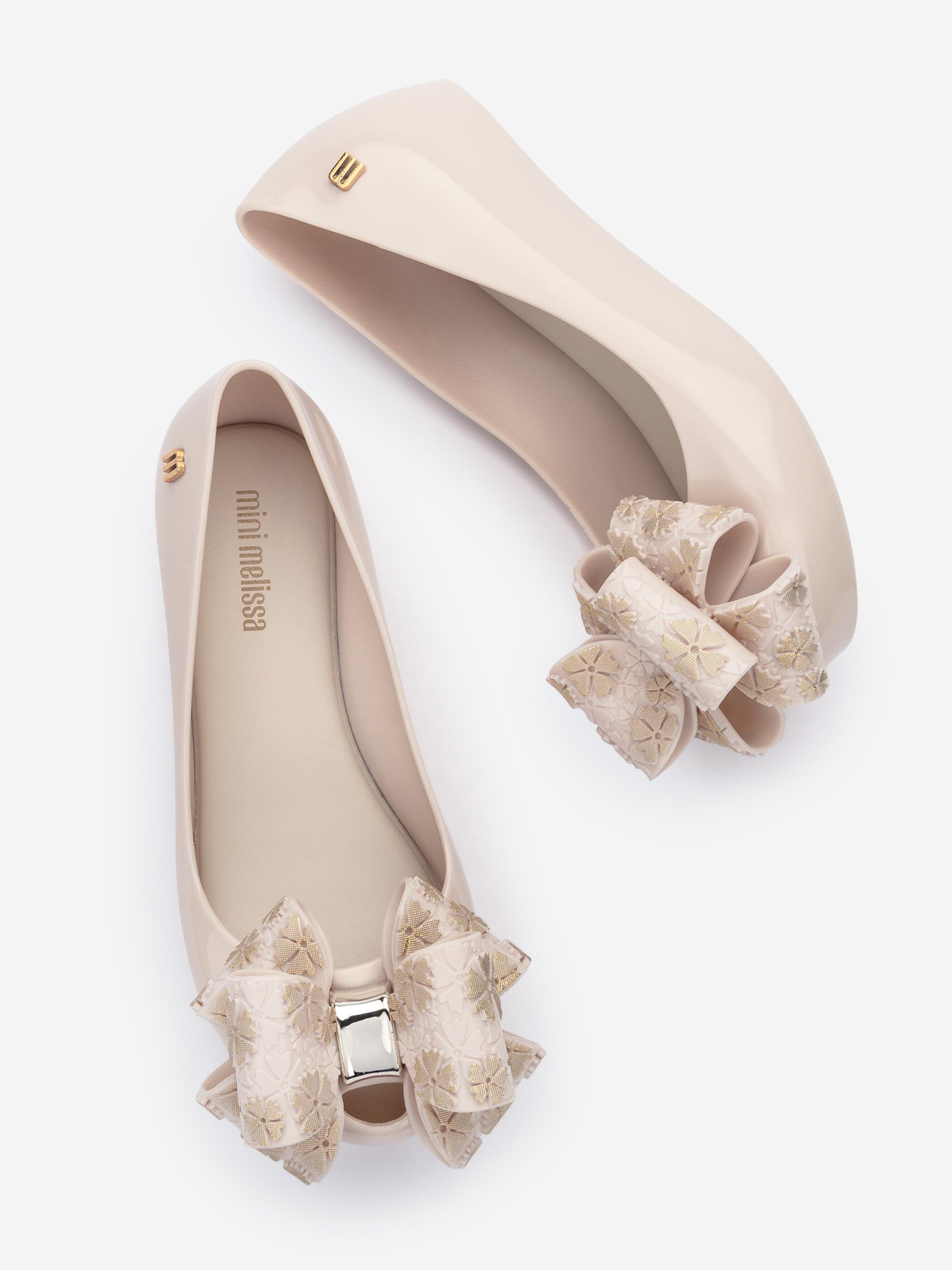Mini Melissa Girls Ultragirl Sweet XI Ballerinas in Beige Cheap Sale 2025 Newest