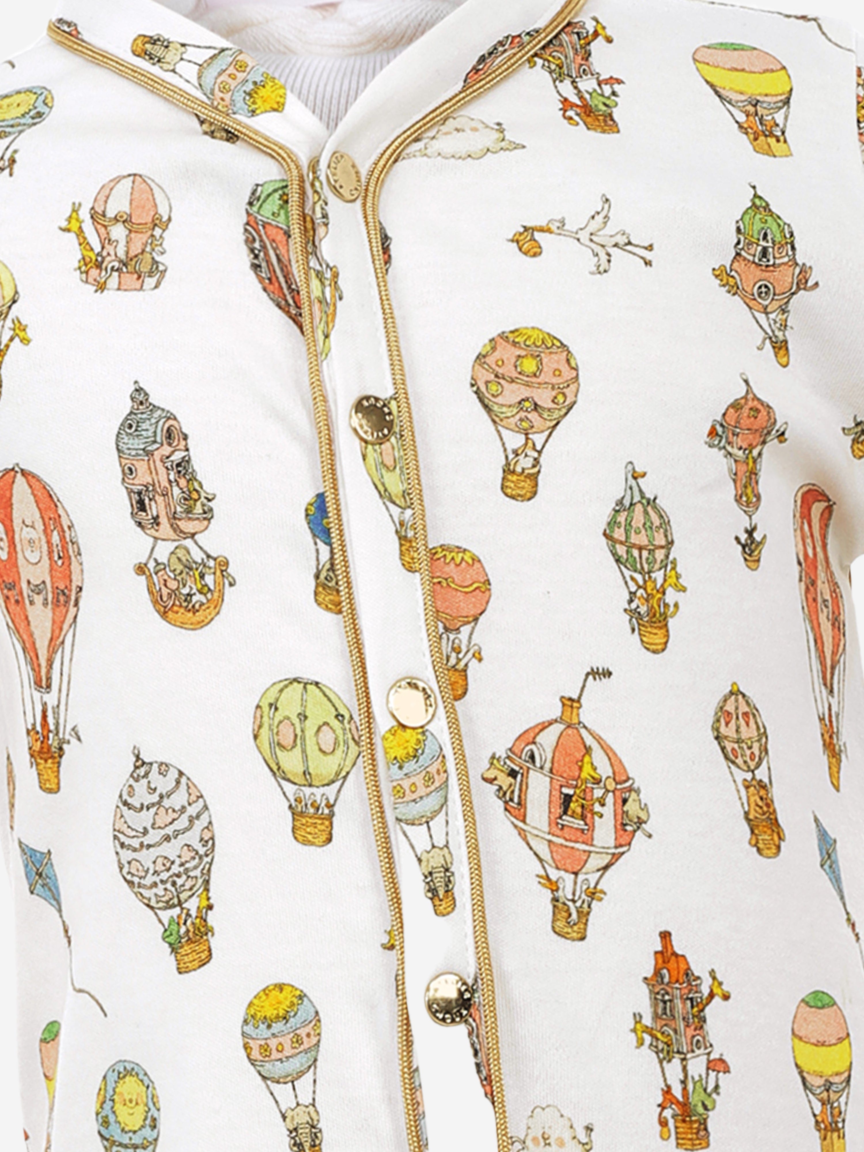 Atelier Choux Baby Hot Air Balloons Classic Playsuit in White Buy Online