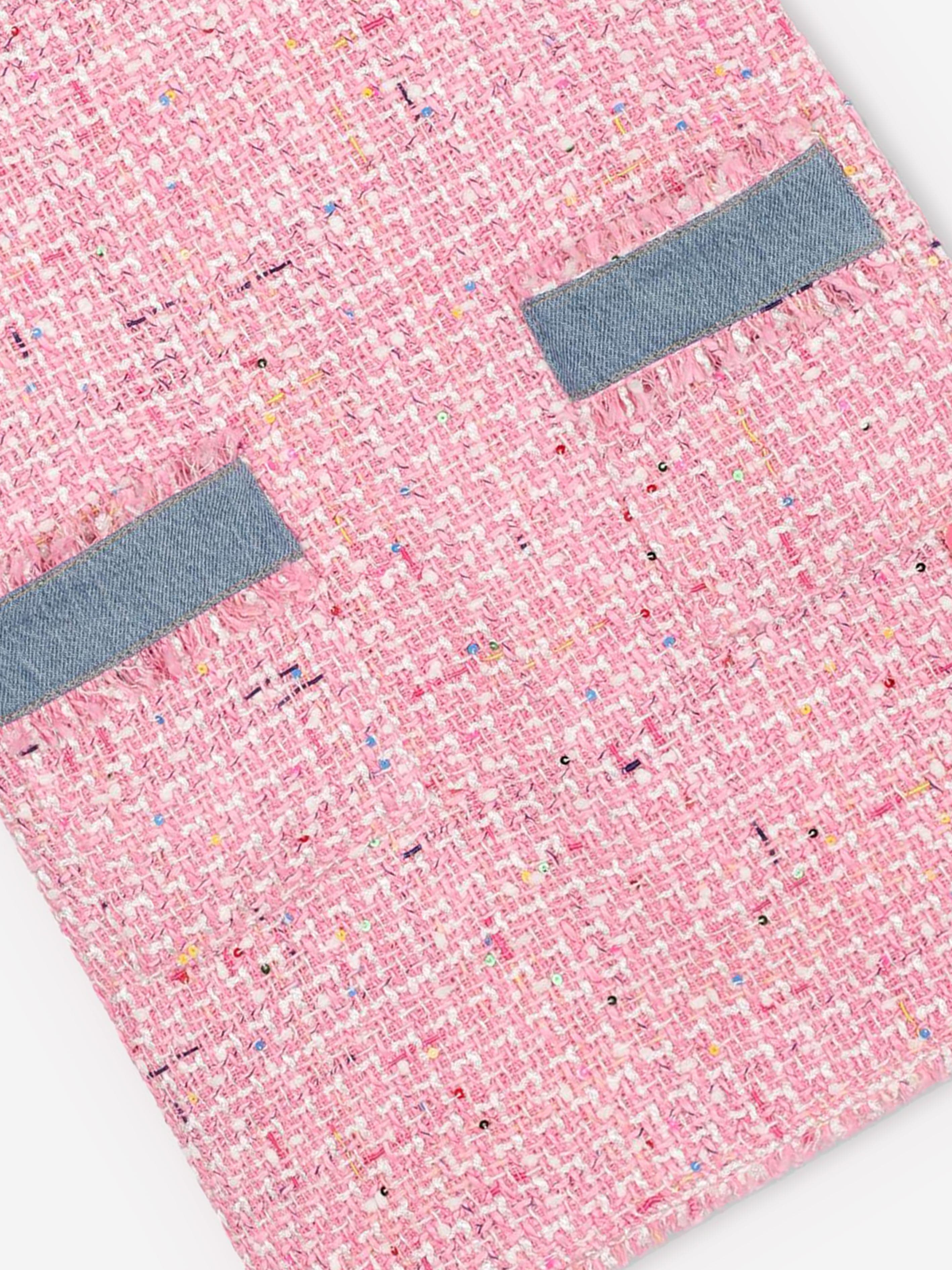 Billieblush Girls Tweed Dress in Pink Discount The Cheapest