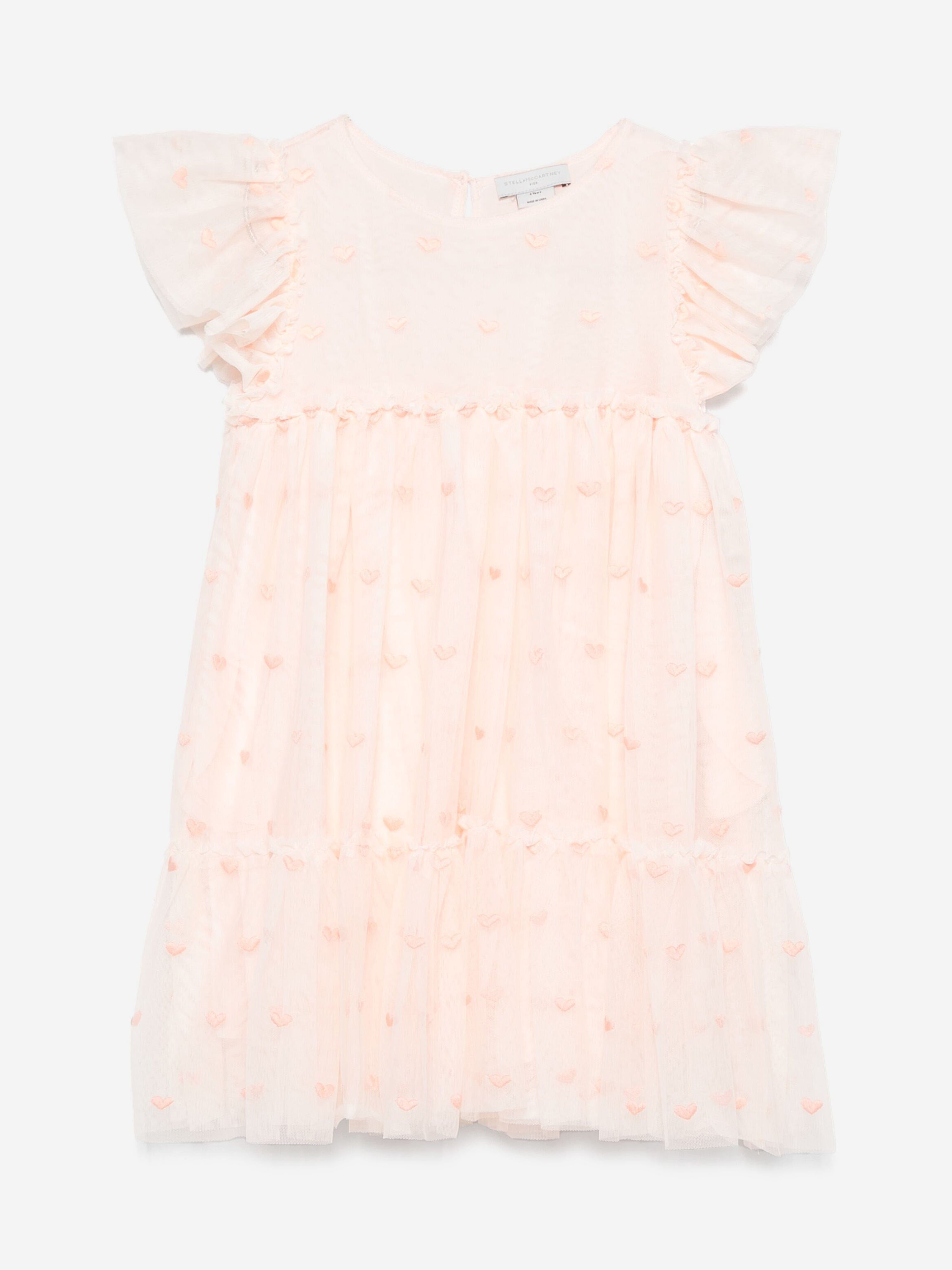 Stella McCartney Girls Embroidered Dress in Pink Cheap Fashionable
