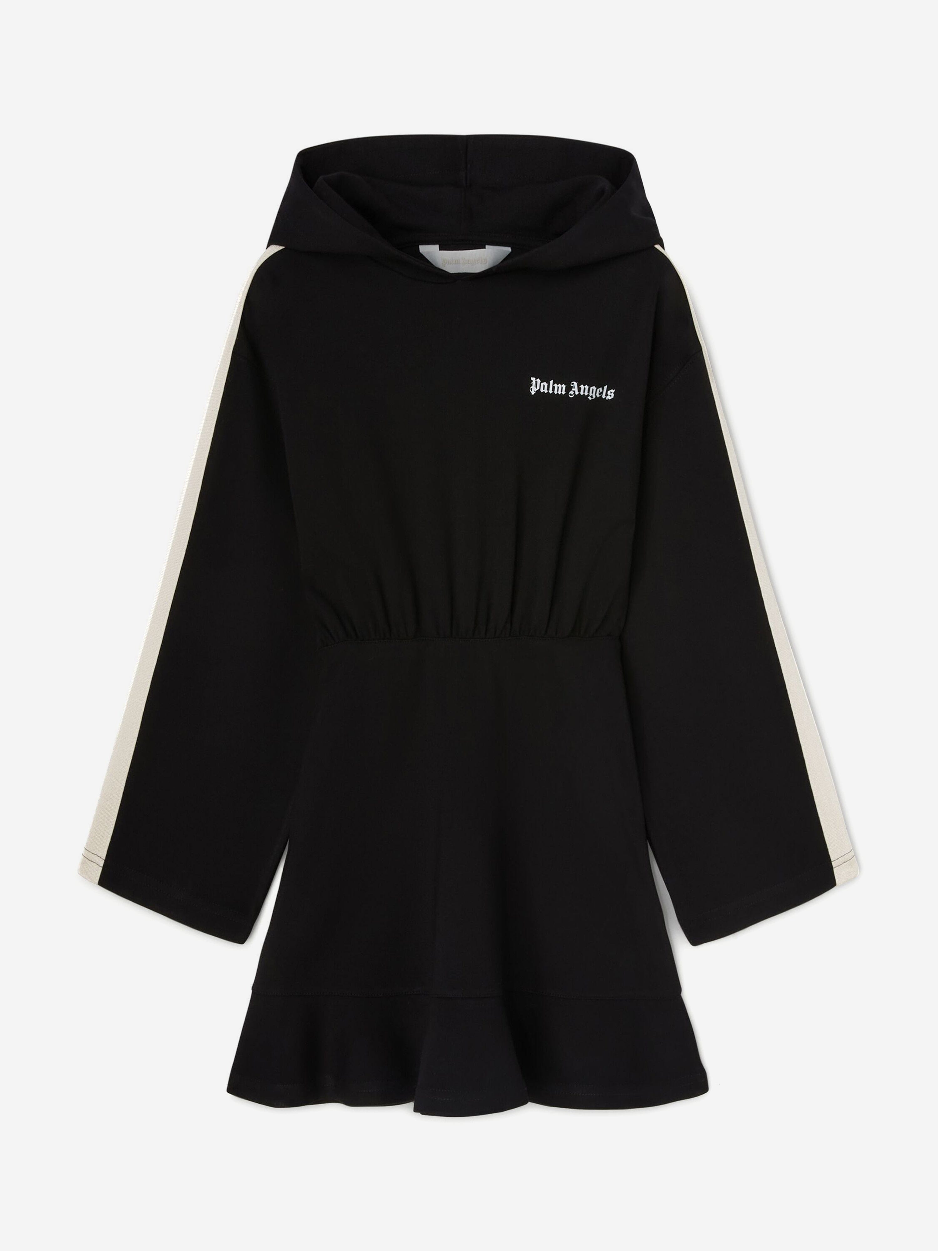 Palm Angels Girls New Track Hoodie Dress in Black Buy Cheap Choice