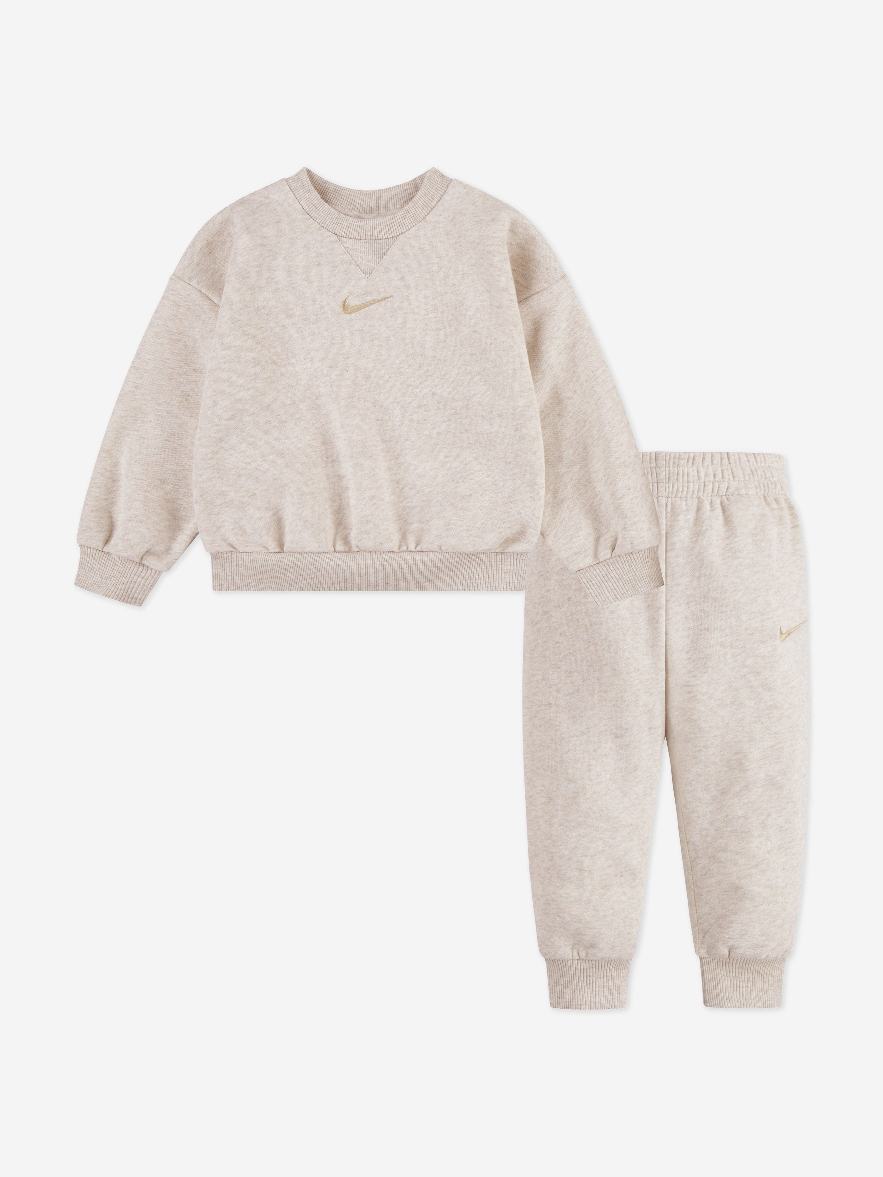 Nike Kids Essential Fleece Tracksuit in Ivory Sale New