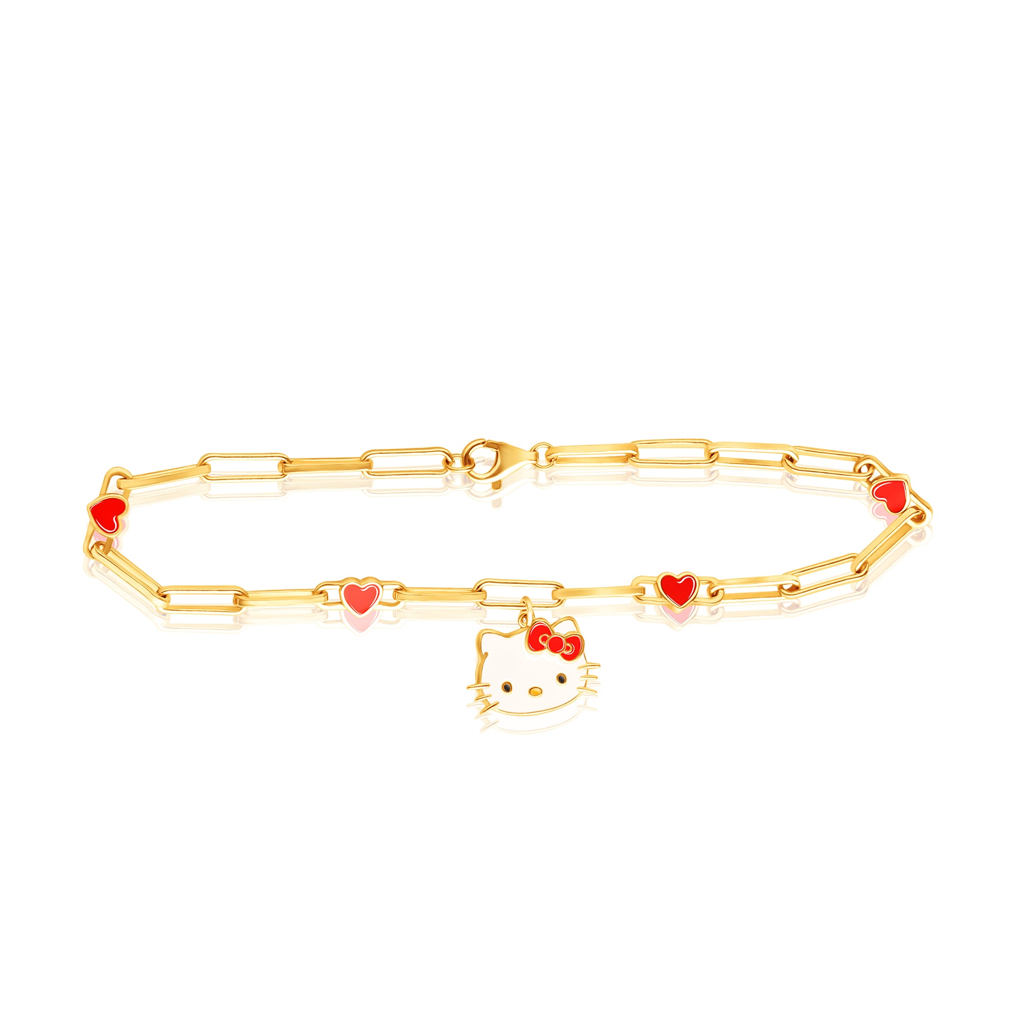 Hello Kitty Yellow Gold Paperclip Bracelet For Sale Finishline
