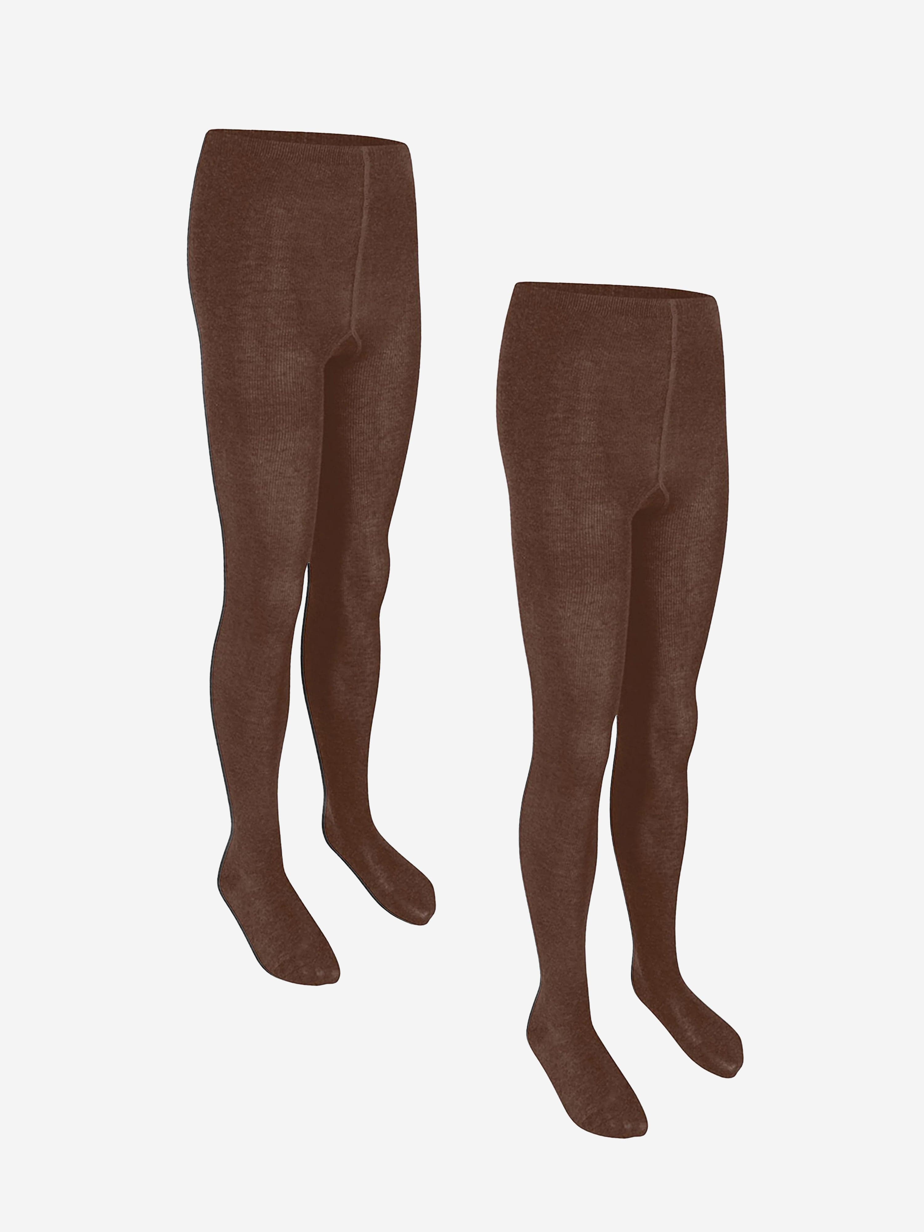 Zeco Girls School Cotton Tights (2 Pack) in Brown Free Shipping Discounts