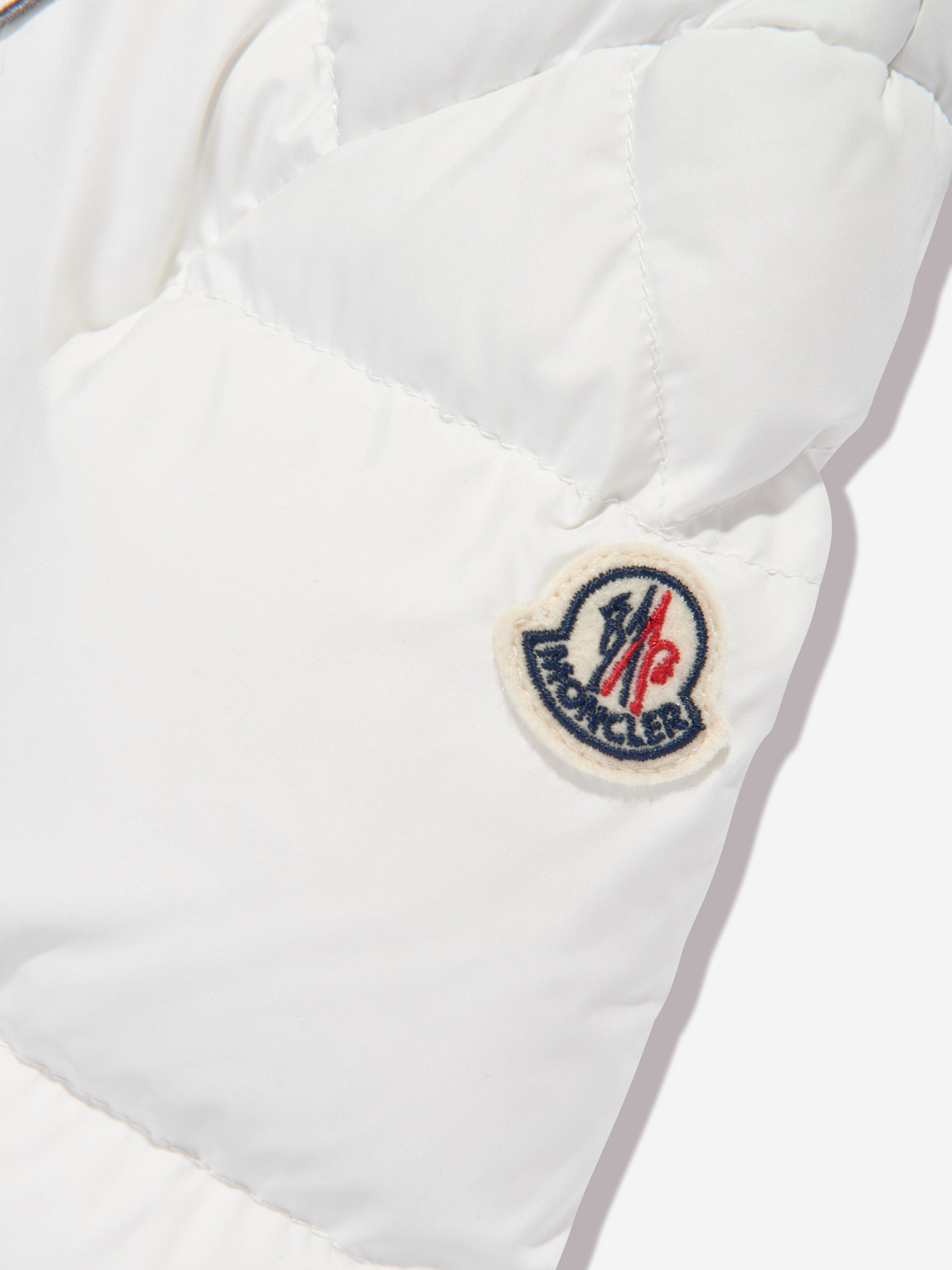 Moncler Enfant Baby Down Padded Sanyu Jacket in White Visa Payment For Sale
