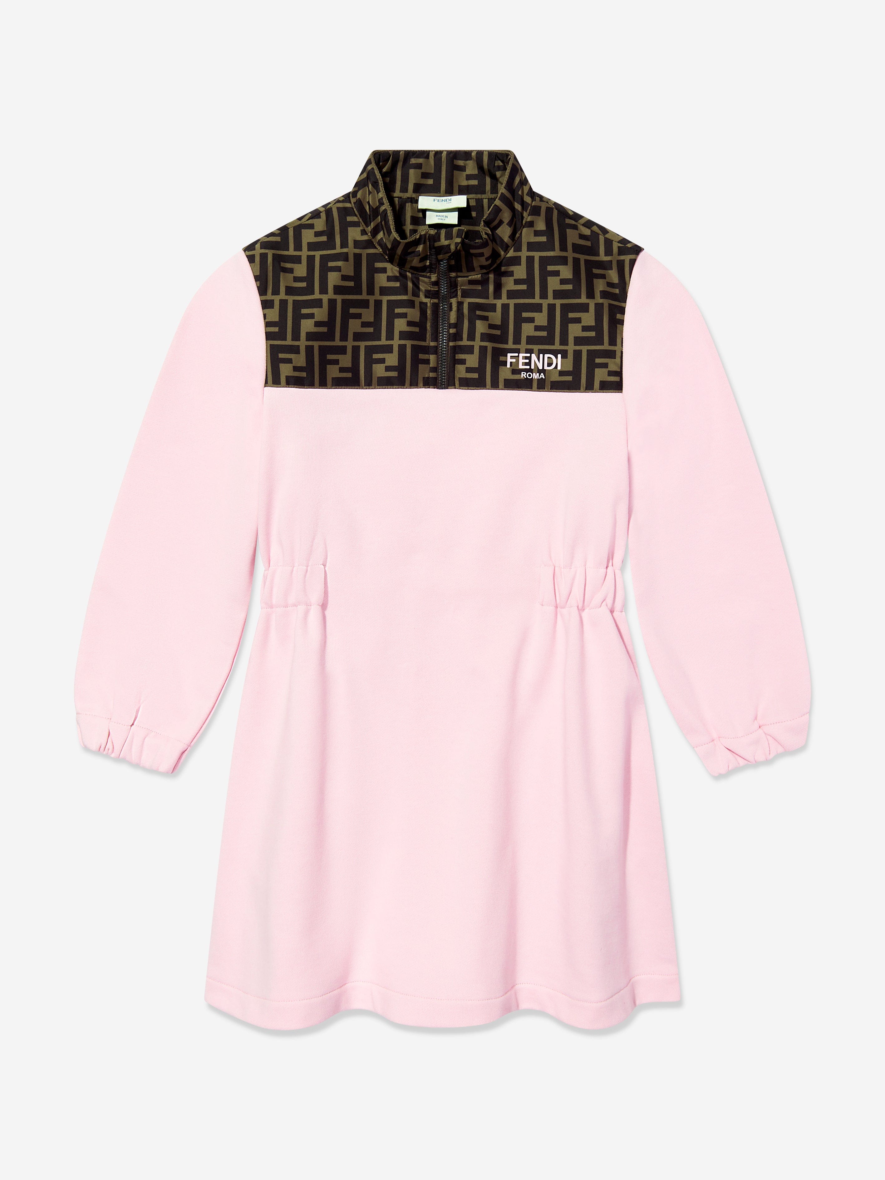 Girls FF Logo Dress in Pink Outlet Store For Sale
