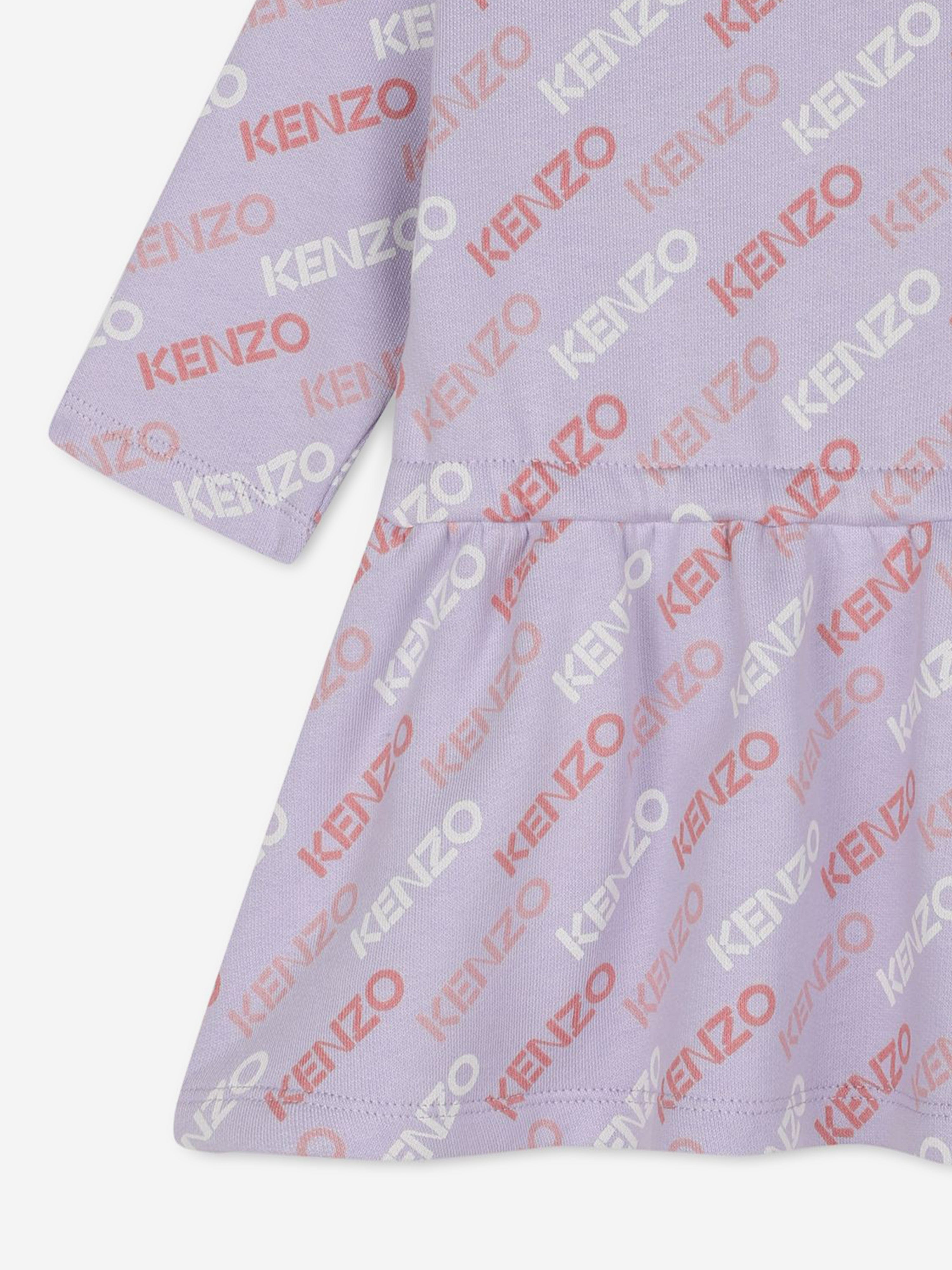 KENZO Baby Girls Logo Sweater Dress in Purple Free Shipping Hot Sale