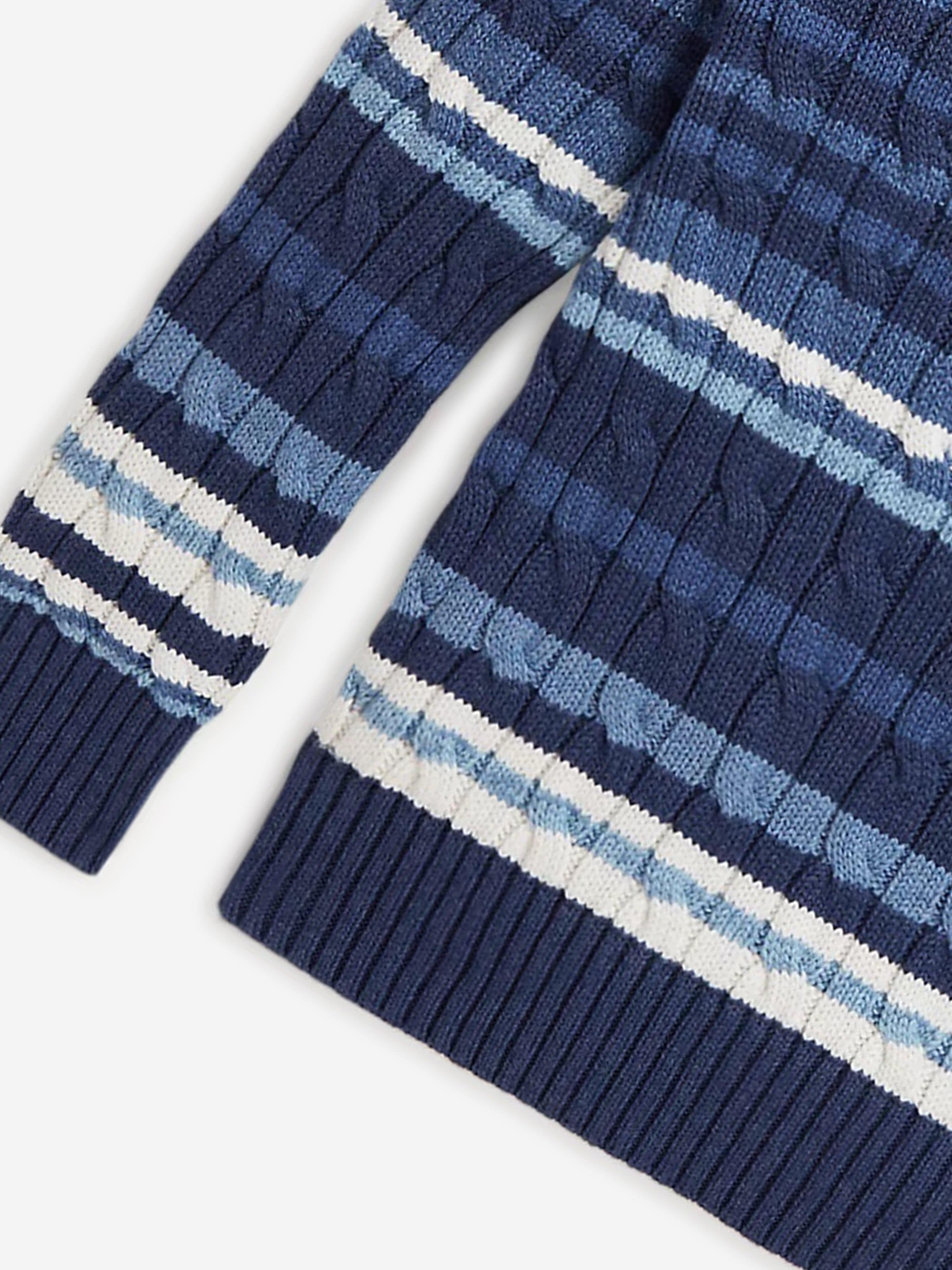 Ralph Lauren Girls Striped Logo Jumper in Blue For Sale Top Quality