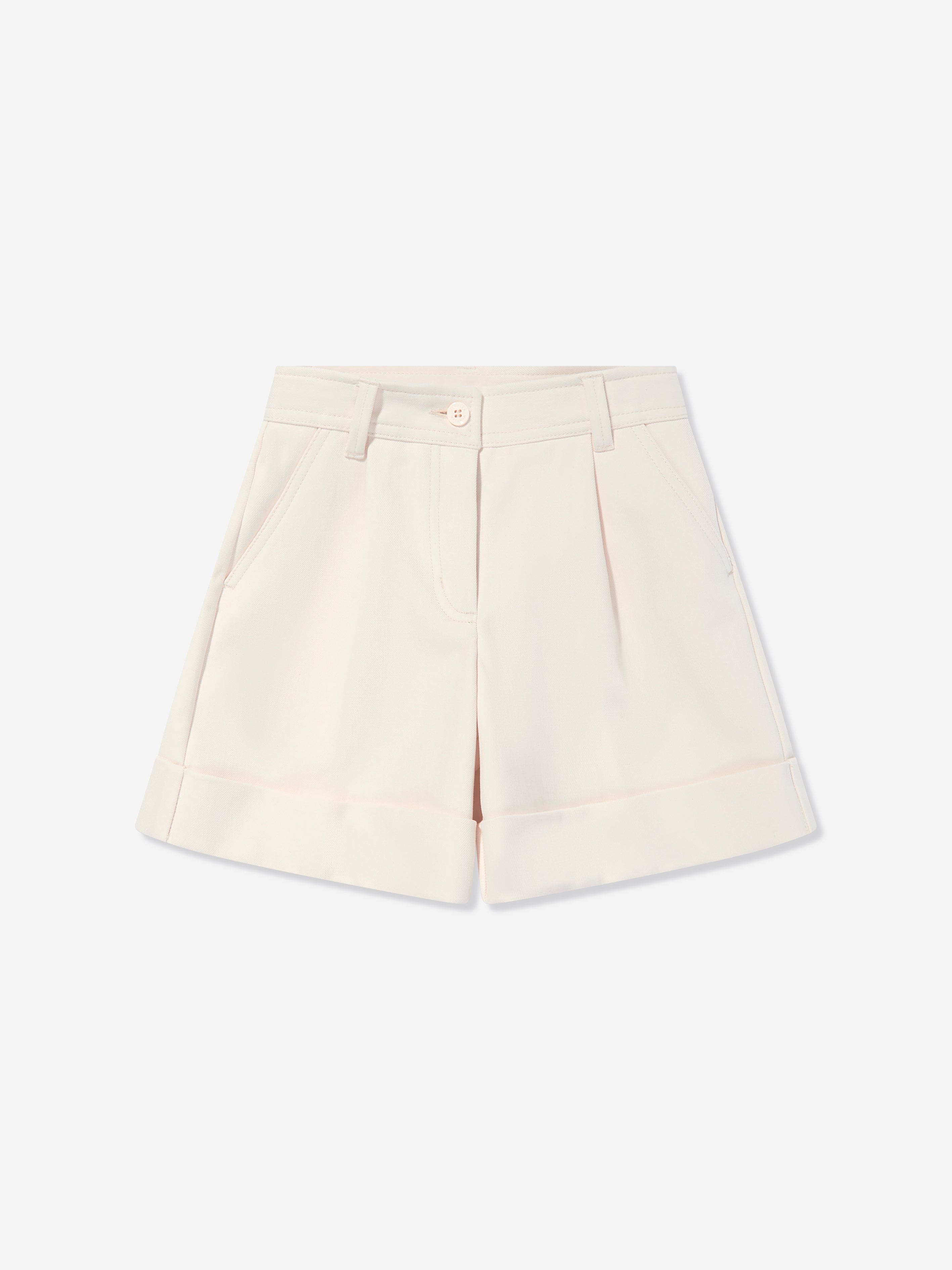 Moncler Enfant Girls Woven Shorts in Ivory Cheap Pice From China