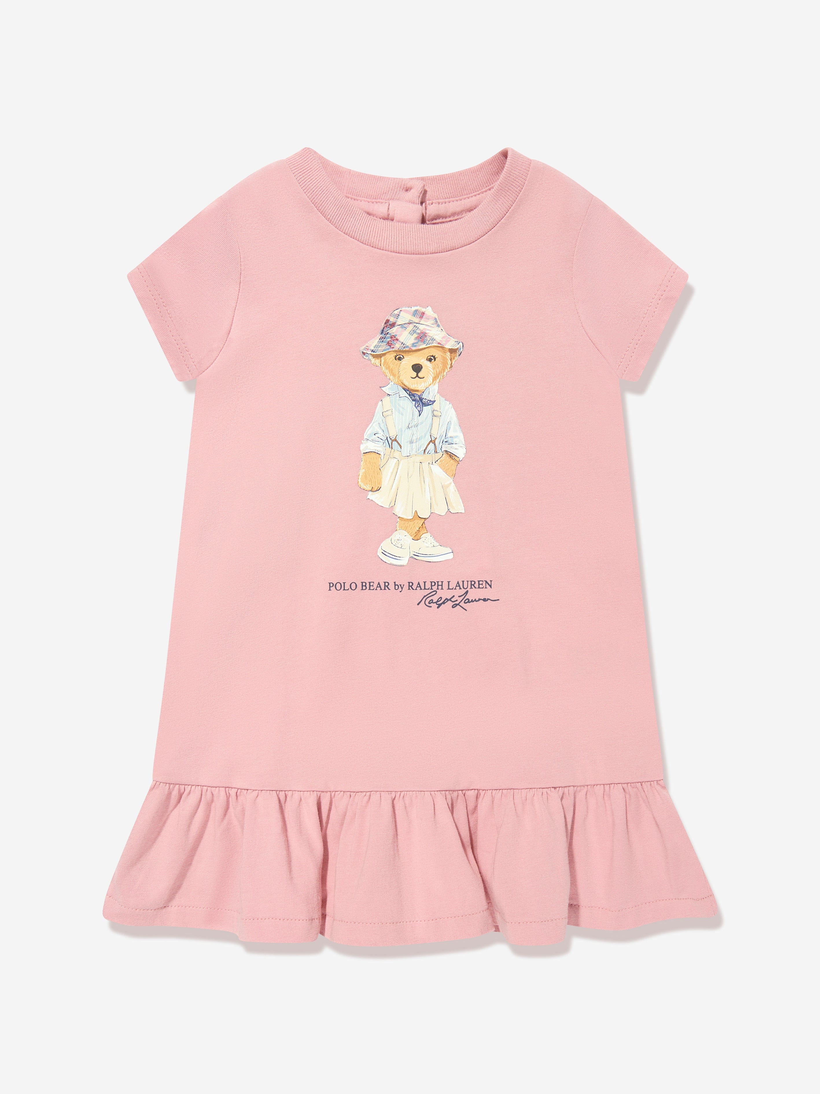 Ralph Lauren Girls Bear Jersey Dress in Pink Wholesale Pice Cheap Pice