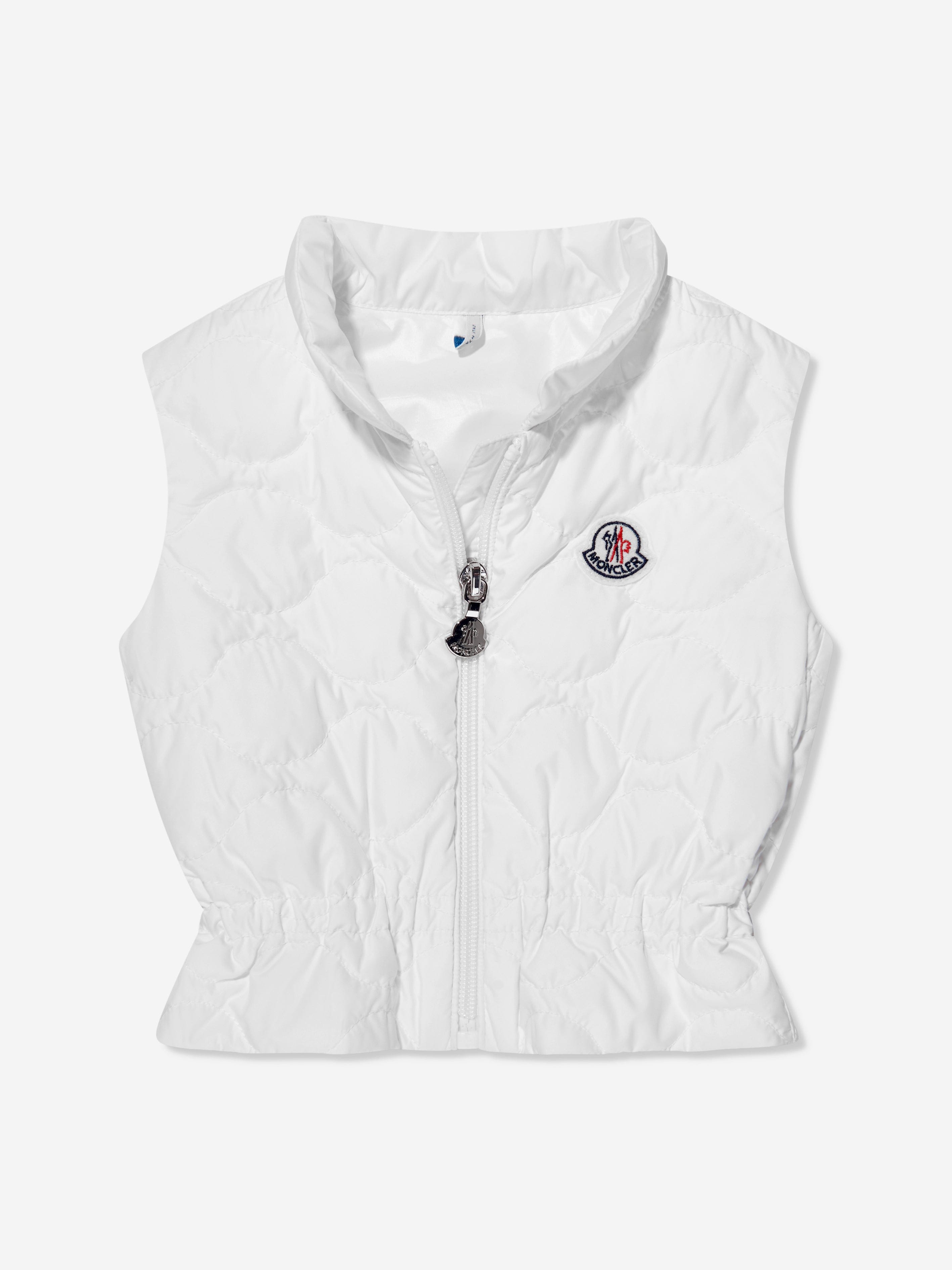 Moncler Enfant Baby Girls Down Padded Ambertine Gilet in White Cheap Usa Stockist