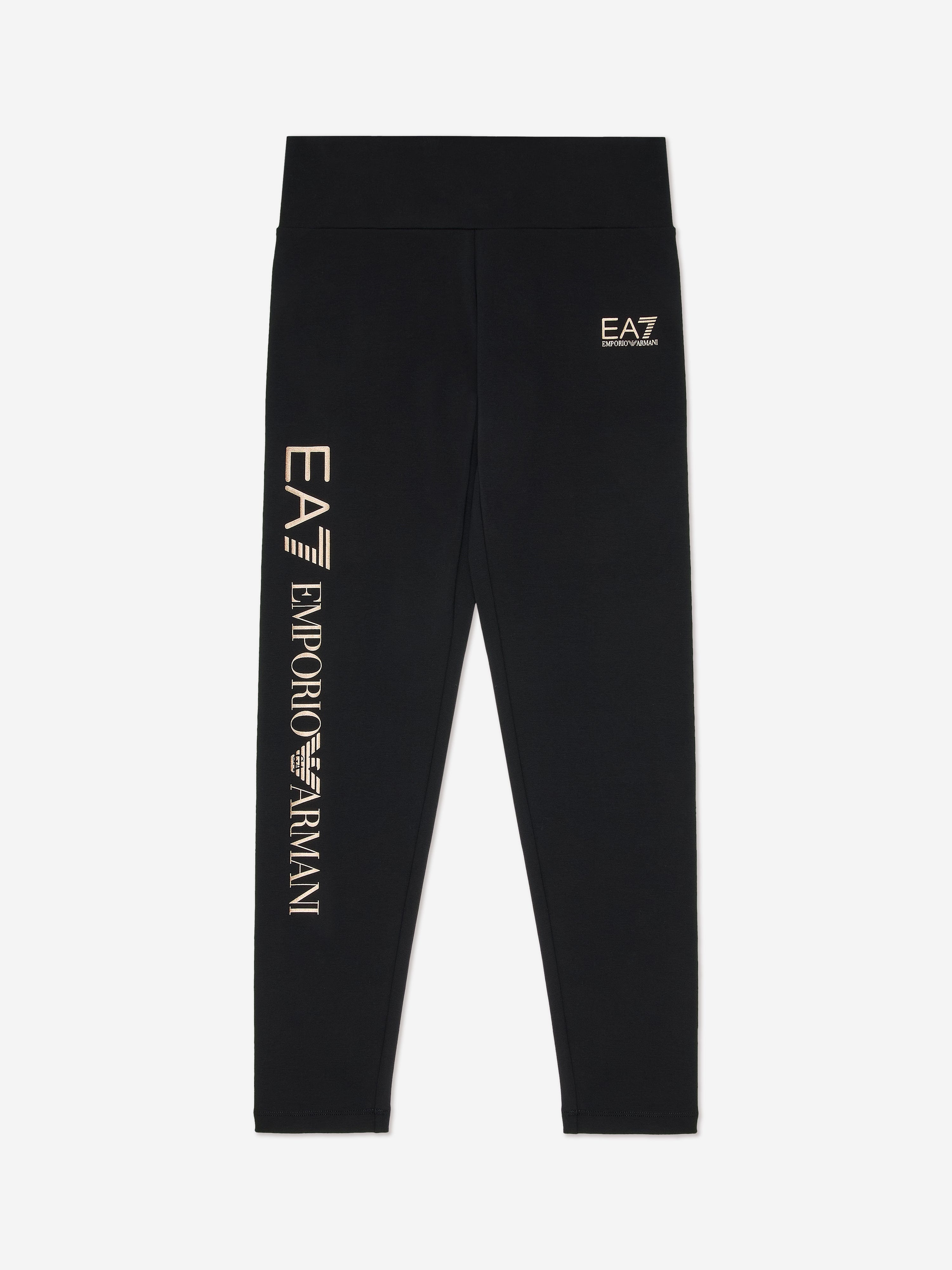 EA7 Emporio Armani Girls Logo Leggings in Black Sale Exclusive