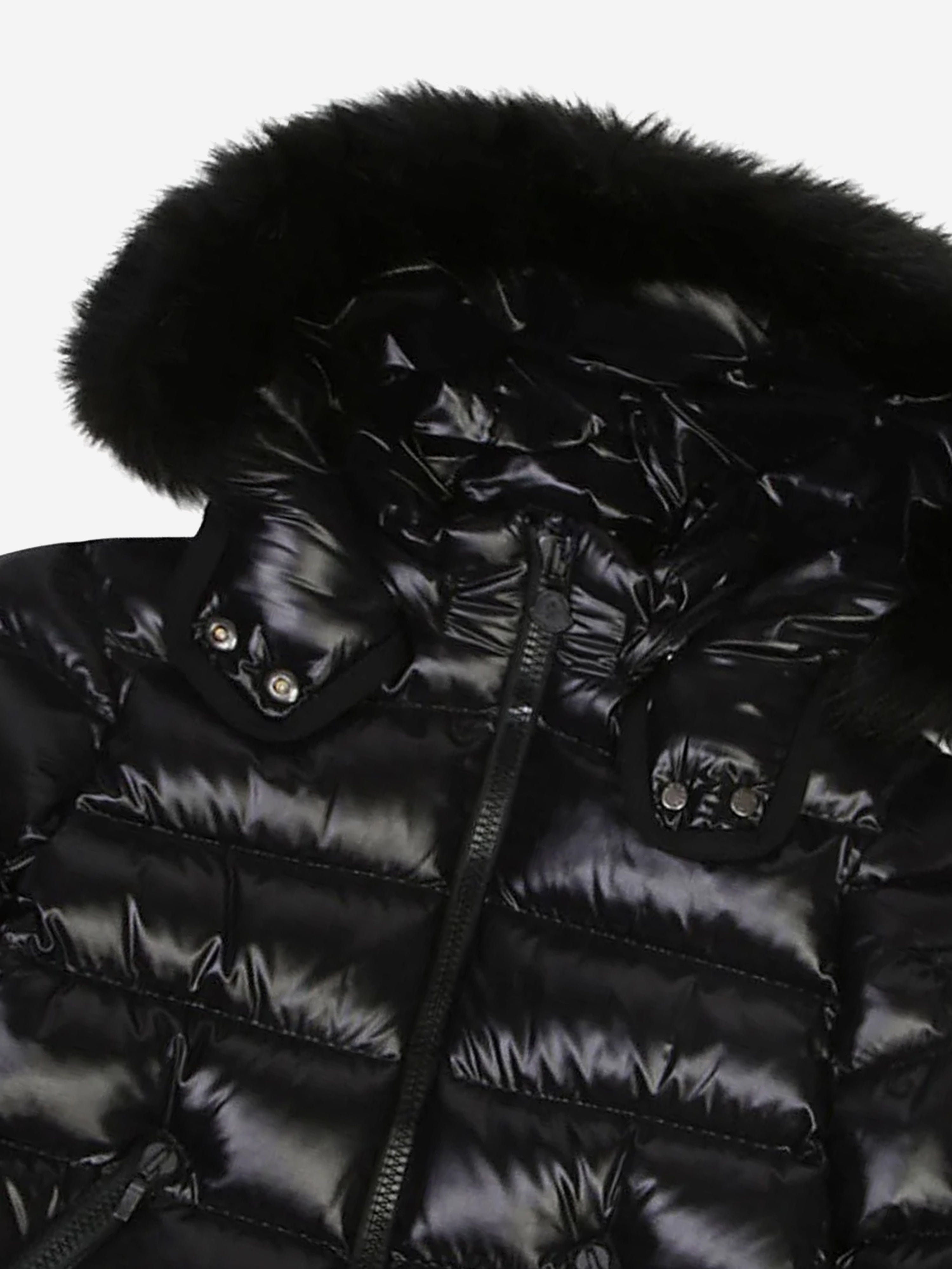 Moncler Enfant Girls Down Padded Badyf Jacket in Black Cheap Purchase