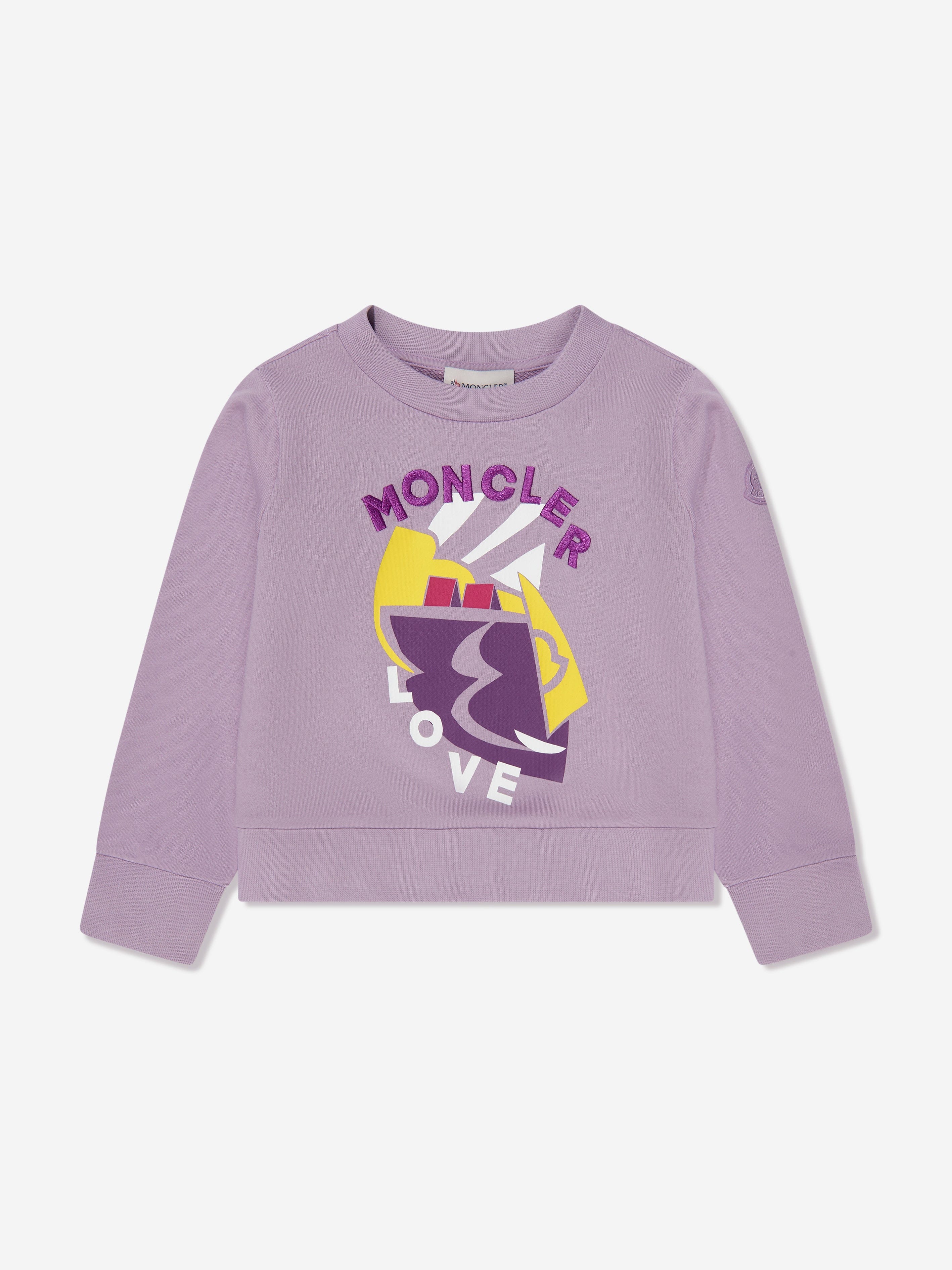 Moncler Enfant Girls Graphic Print Sweatshirt in Lilac Pay With Paypal Cheap Online