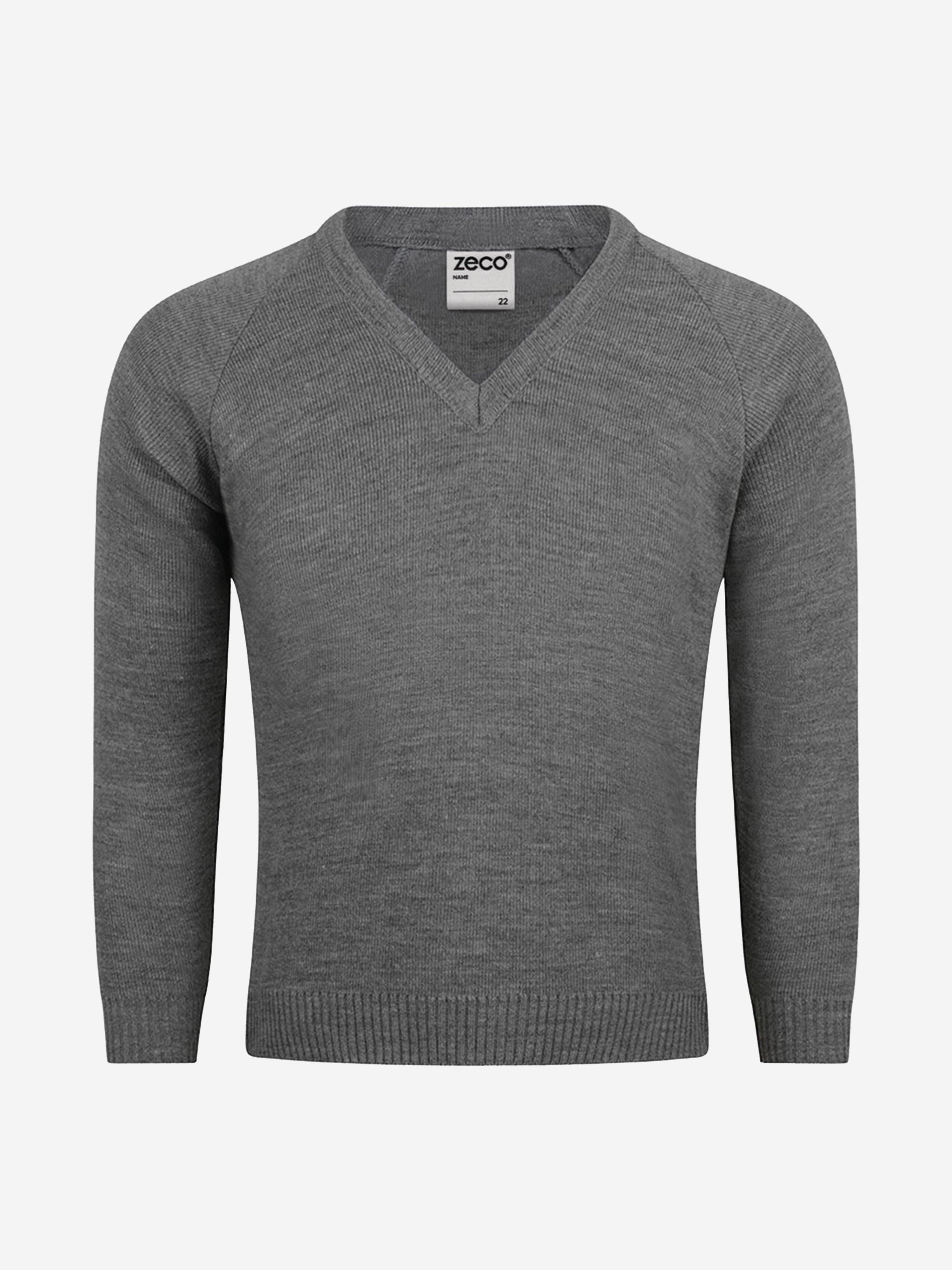 Zeco Kids School Knitted V-Neck Jumper in Grey Cheap Nicekicks