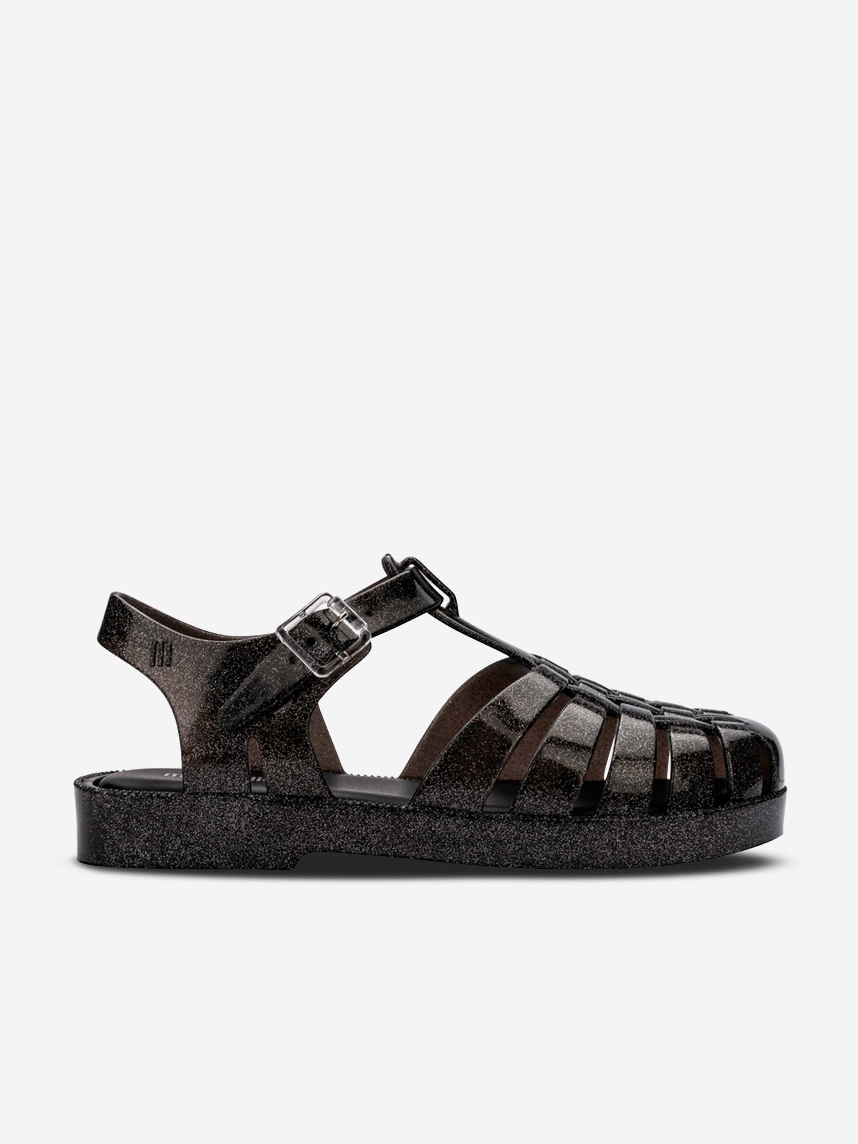 Mini Melissa Girls Possession Shiny Sandals in Black Sale Manchester Great Sale