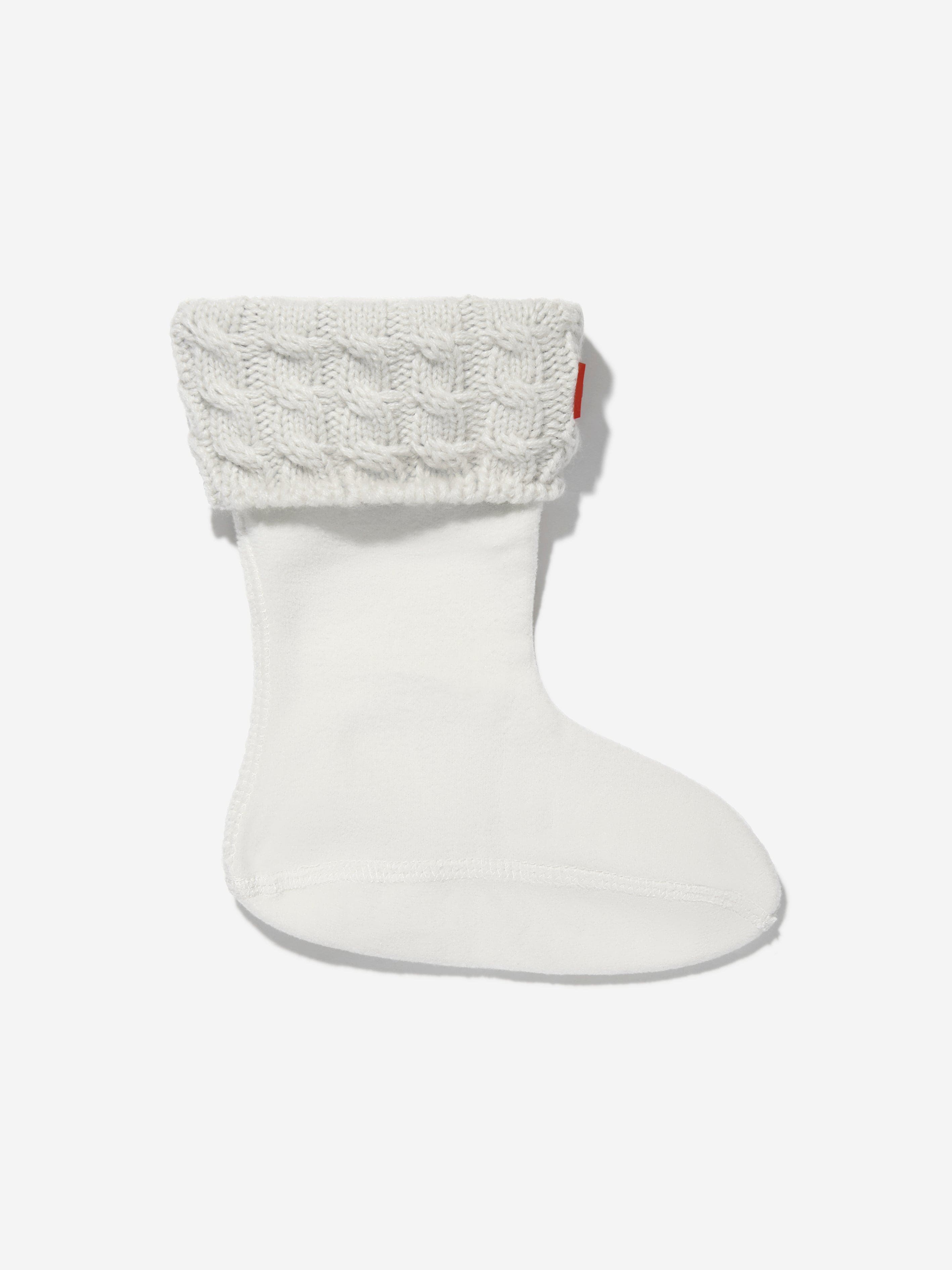 Hunter Kids Recycled 6 Stitch Cable Boot Socks in White Cheap 100% Original