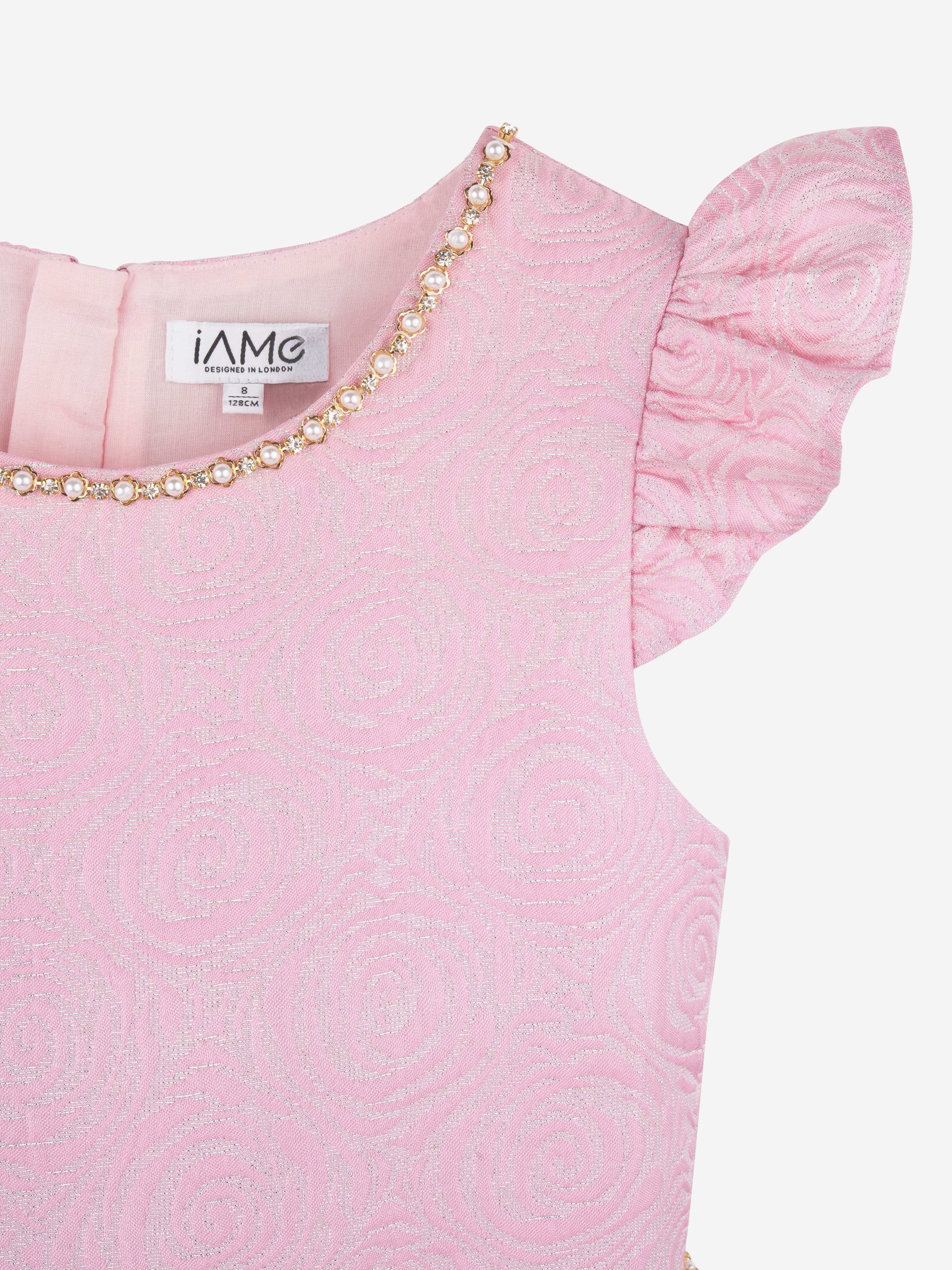 iAMe Girls All Over Print Dress in Pink Free Shipping Fashion Style