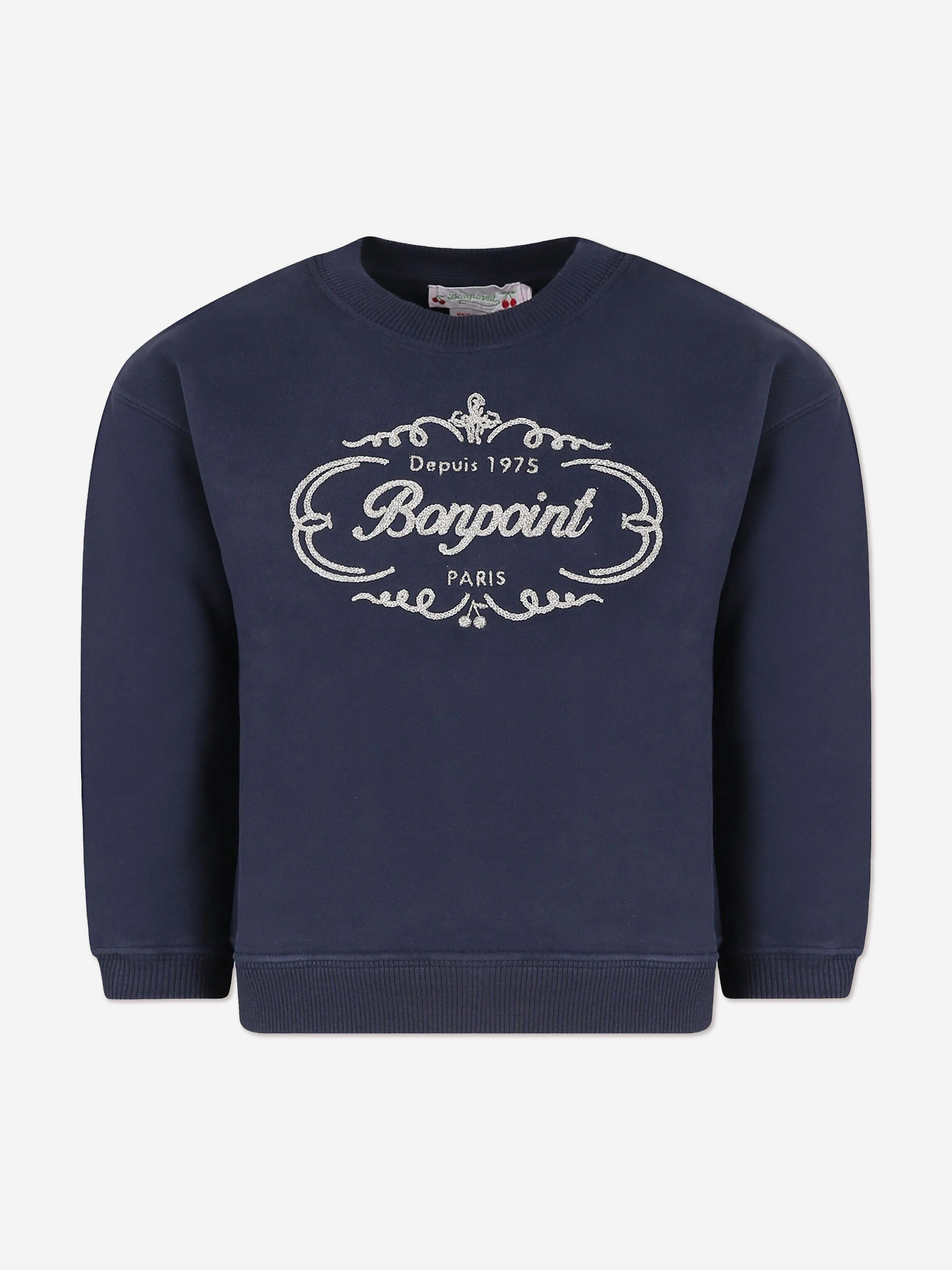 Bonpoint Girls Tayla Sweatshirt in Navy Buy Cheap 2025 Newest