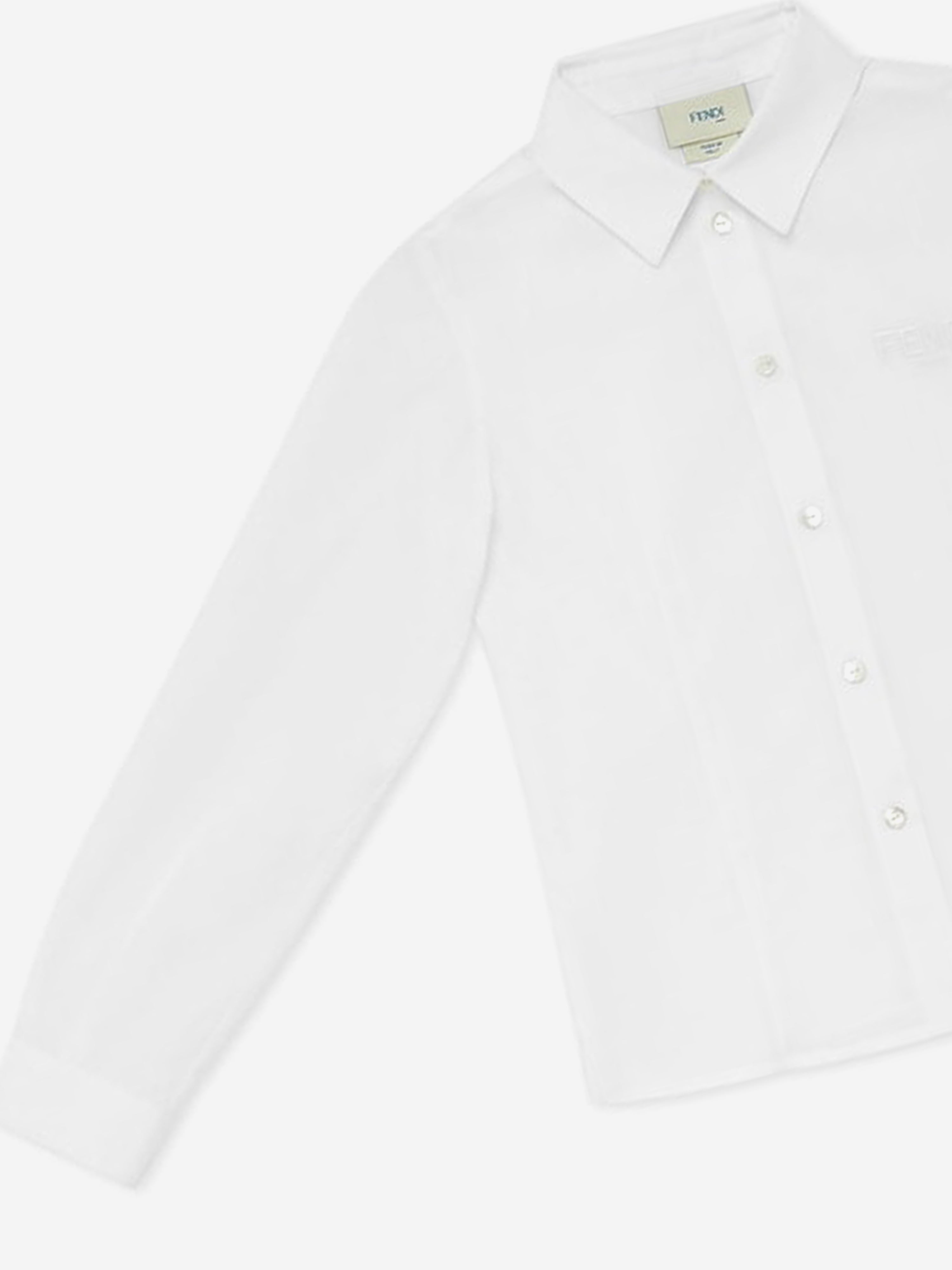 Girls Cotton Shirt in White Affordable Online