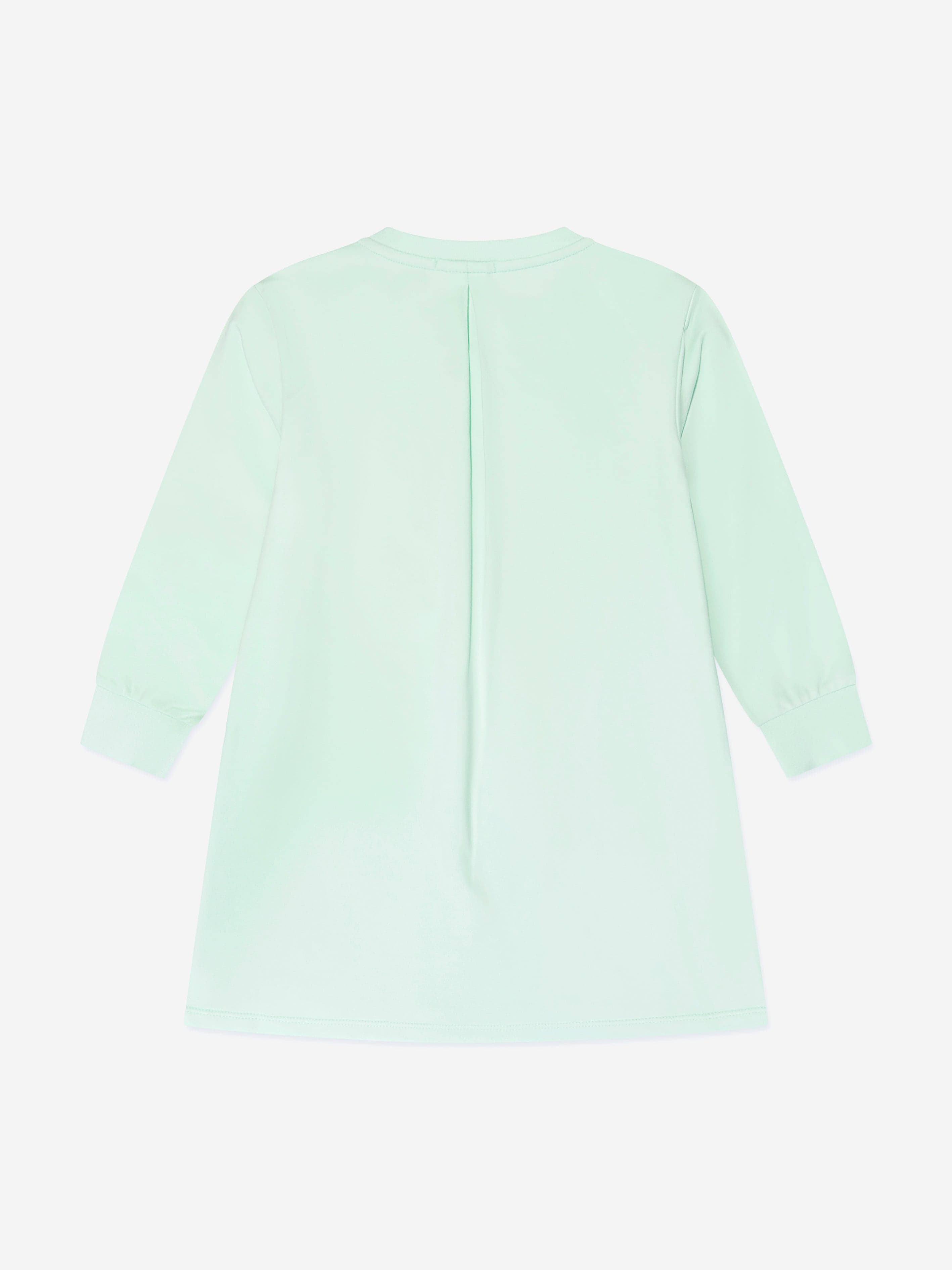 Escada Girls Embroidered Logo Sweater Dress in Blue Outlet Recommend
