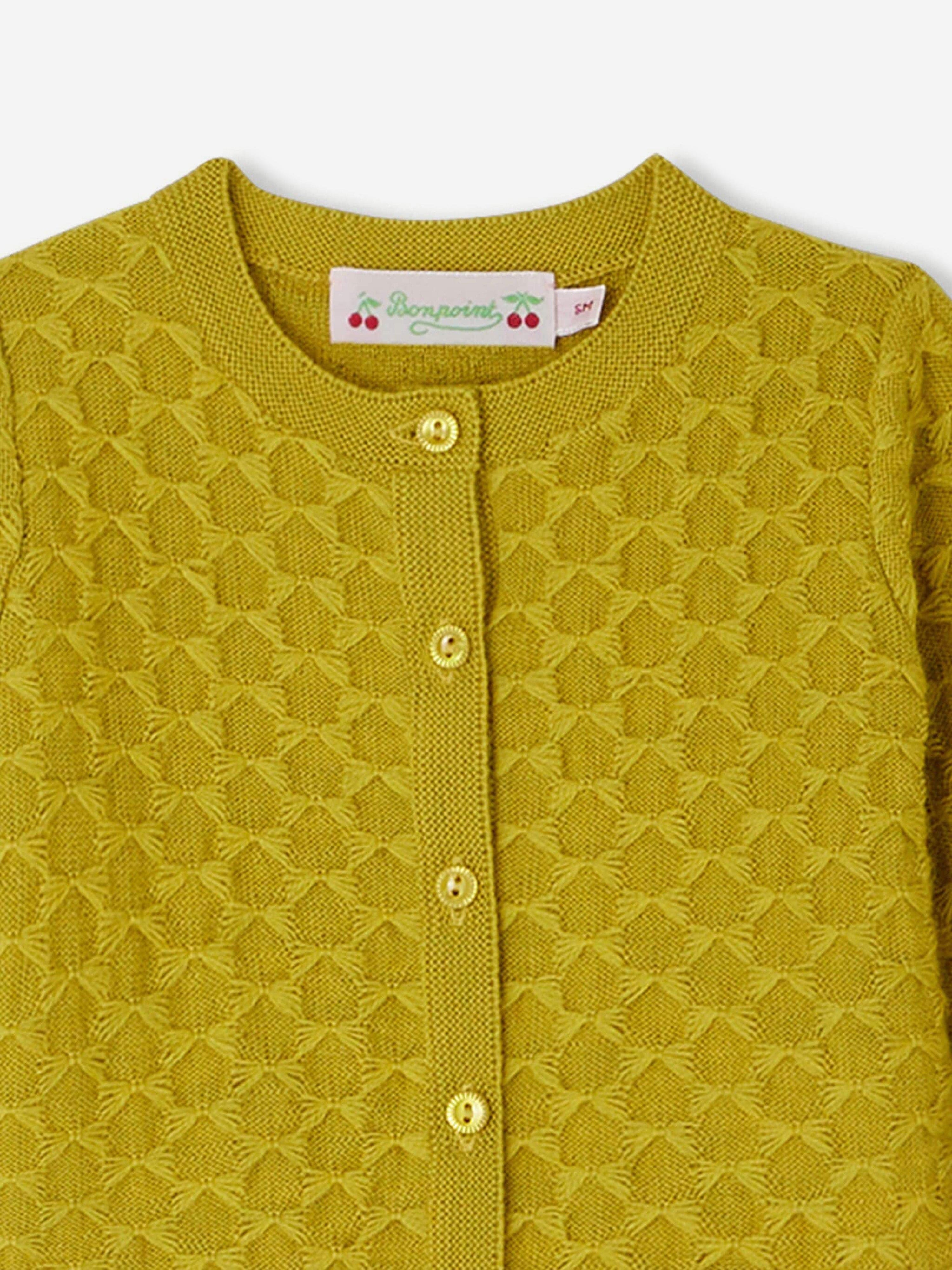 Bonpoint Baby Girls Garancia Cardigan in Yellow Free Shipping With Mastercard